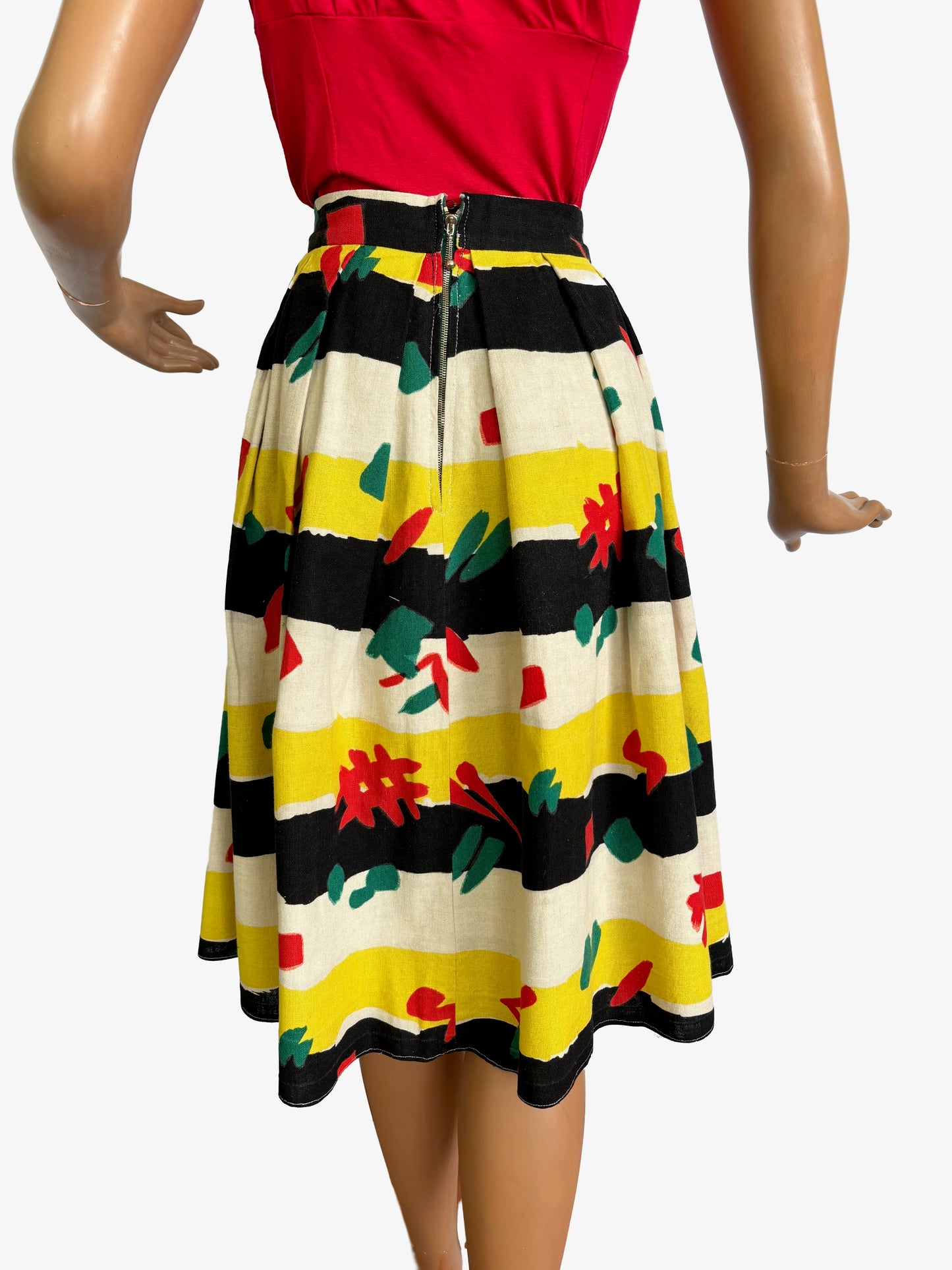 S | 1950s Barkcloth Skirt
