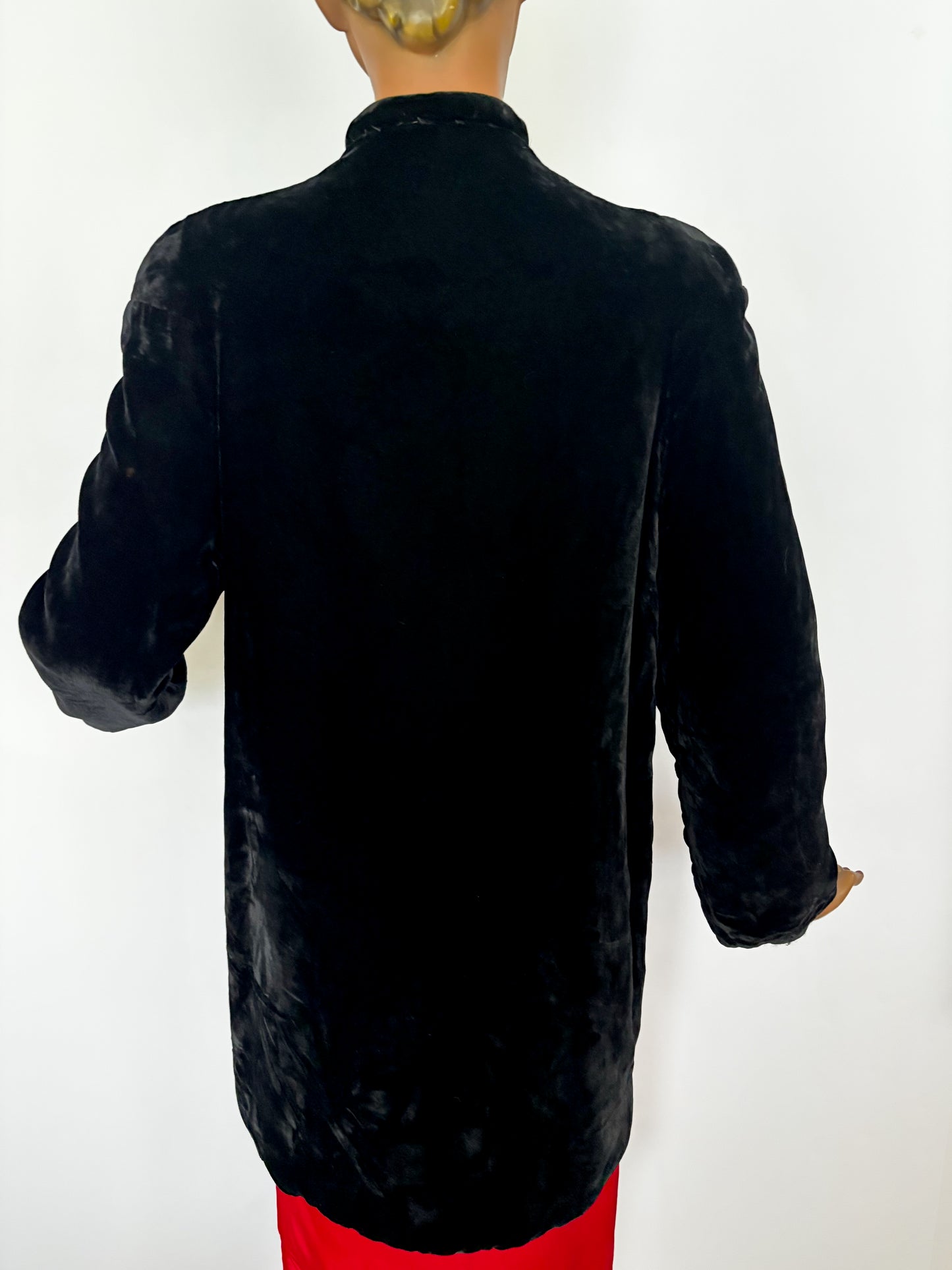 S/M | 1930s Black Silk Velvet Opera Coat