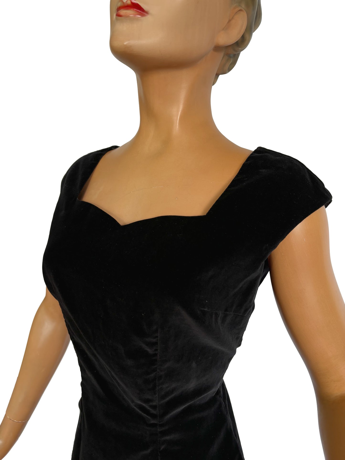 S/M | 1950s 'Walk by Charles Inc.' Black Velvet Cotton Two Piece Suit