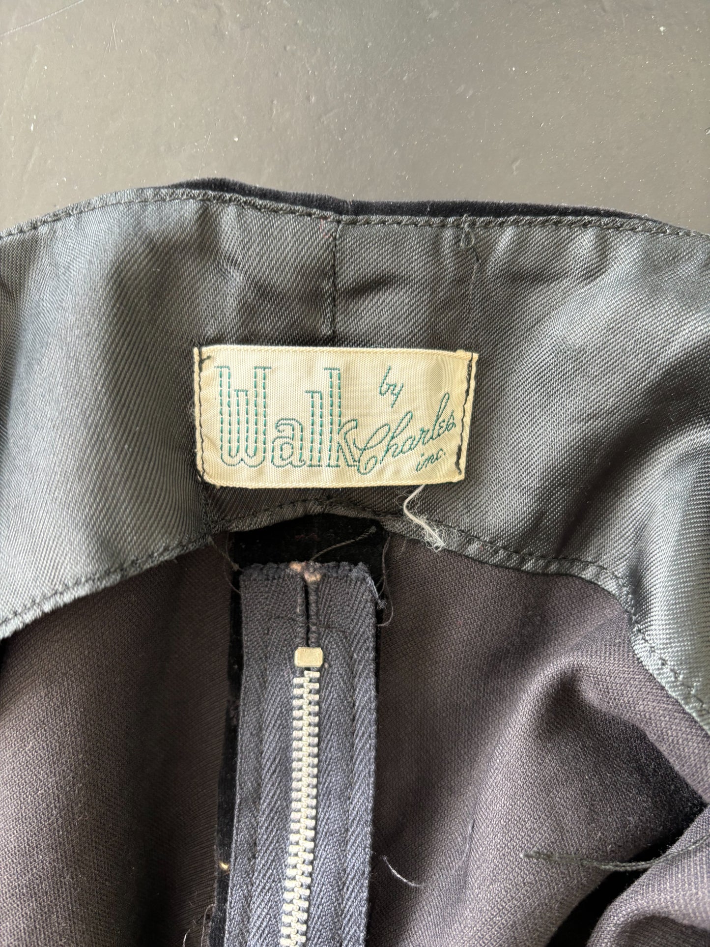 S/M | 1950s Black Cotton Velvet Two Piece Skirt Set – Walk by Charles Inc.