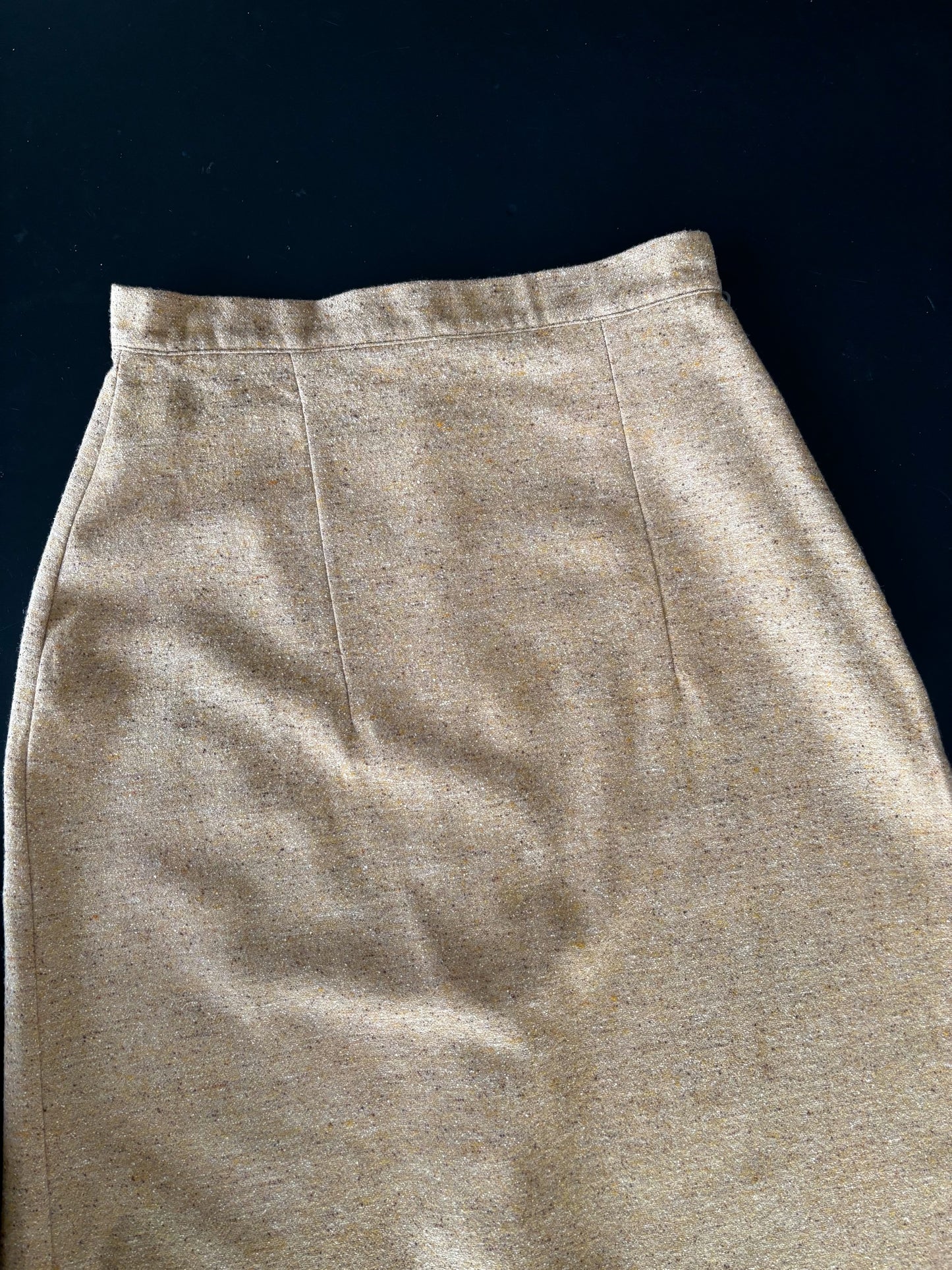 XS | 1940s/50s Speckled Wool Tweed Skirt