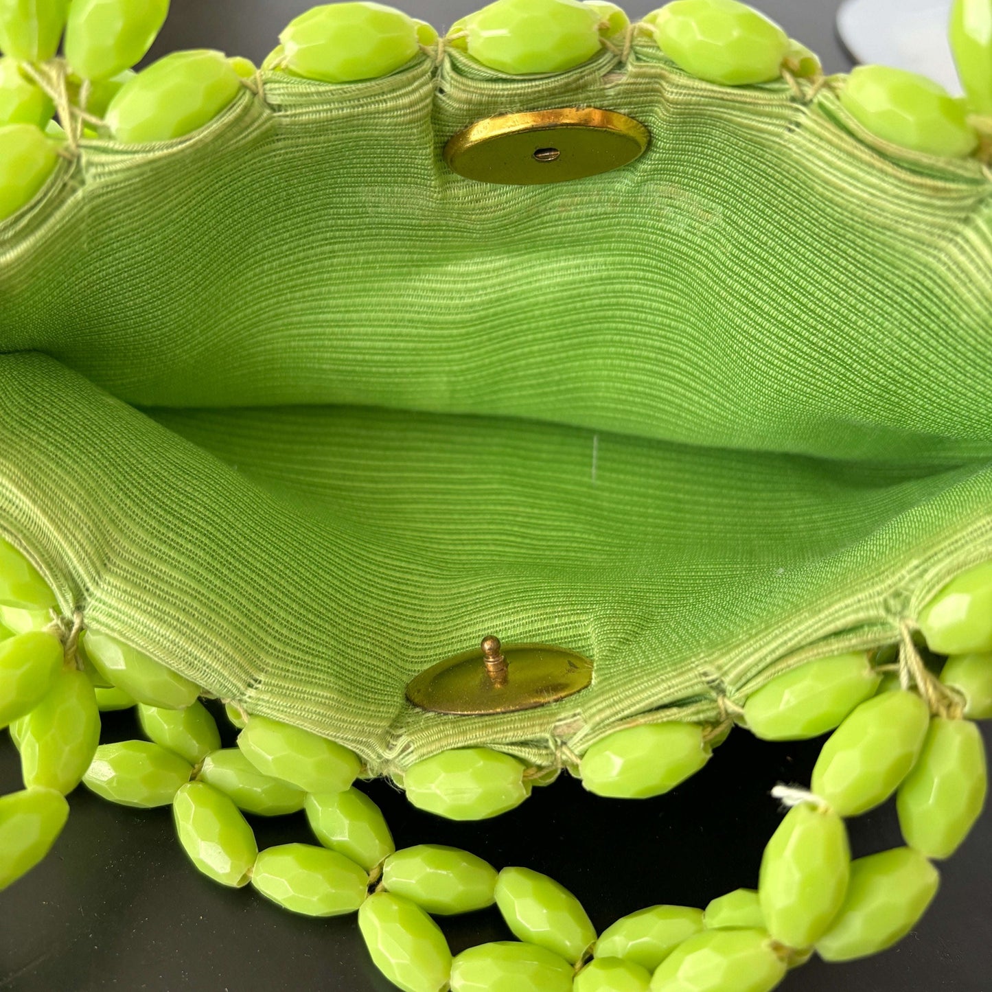 1960s Green Beaded Handbag Lily Scarlet