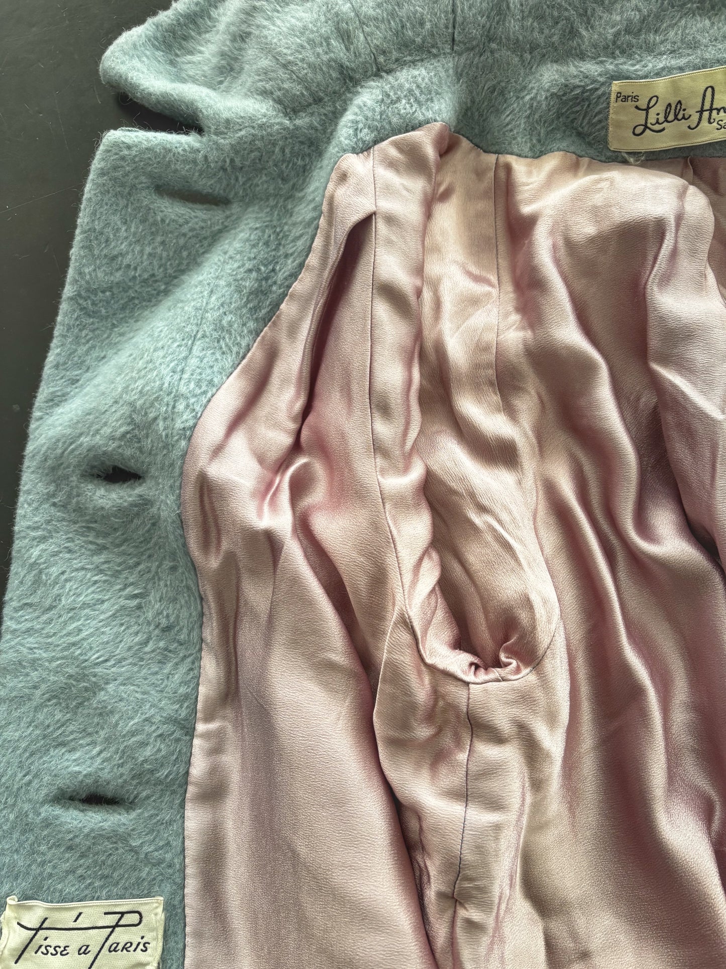 XS - M | 1950s Lilli Ann Mohair Wool Swing Coat With 3/4 Sleeves