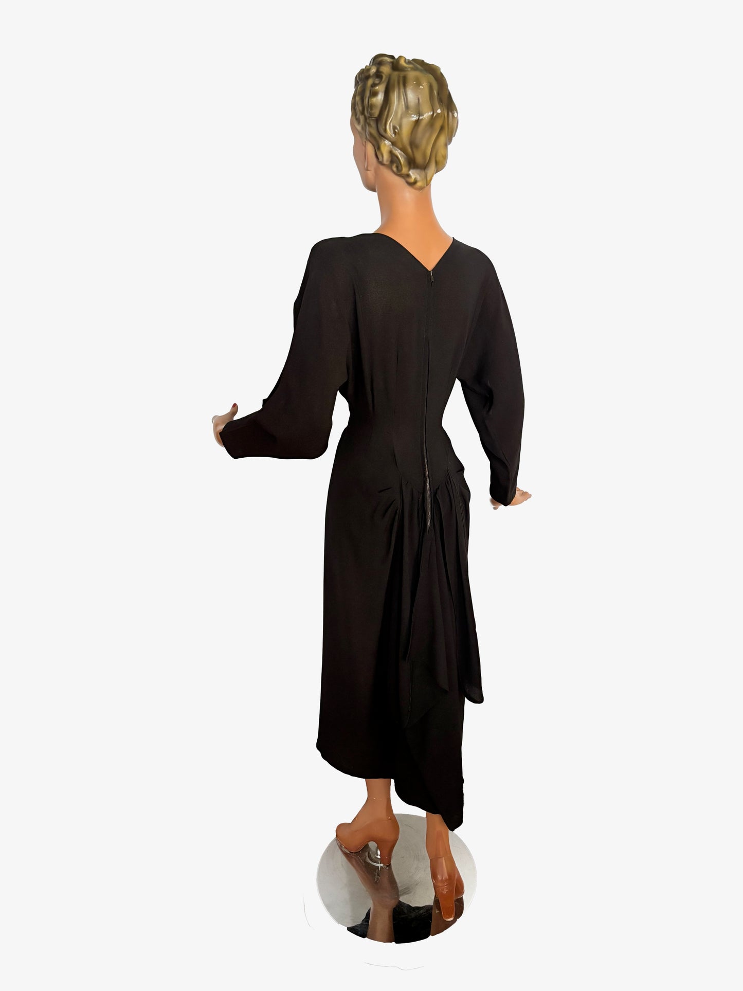 S | 1930s Sequined Fishtail Dress