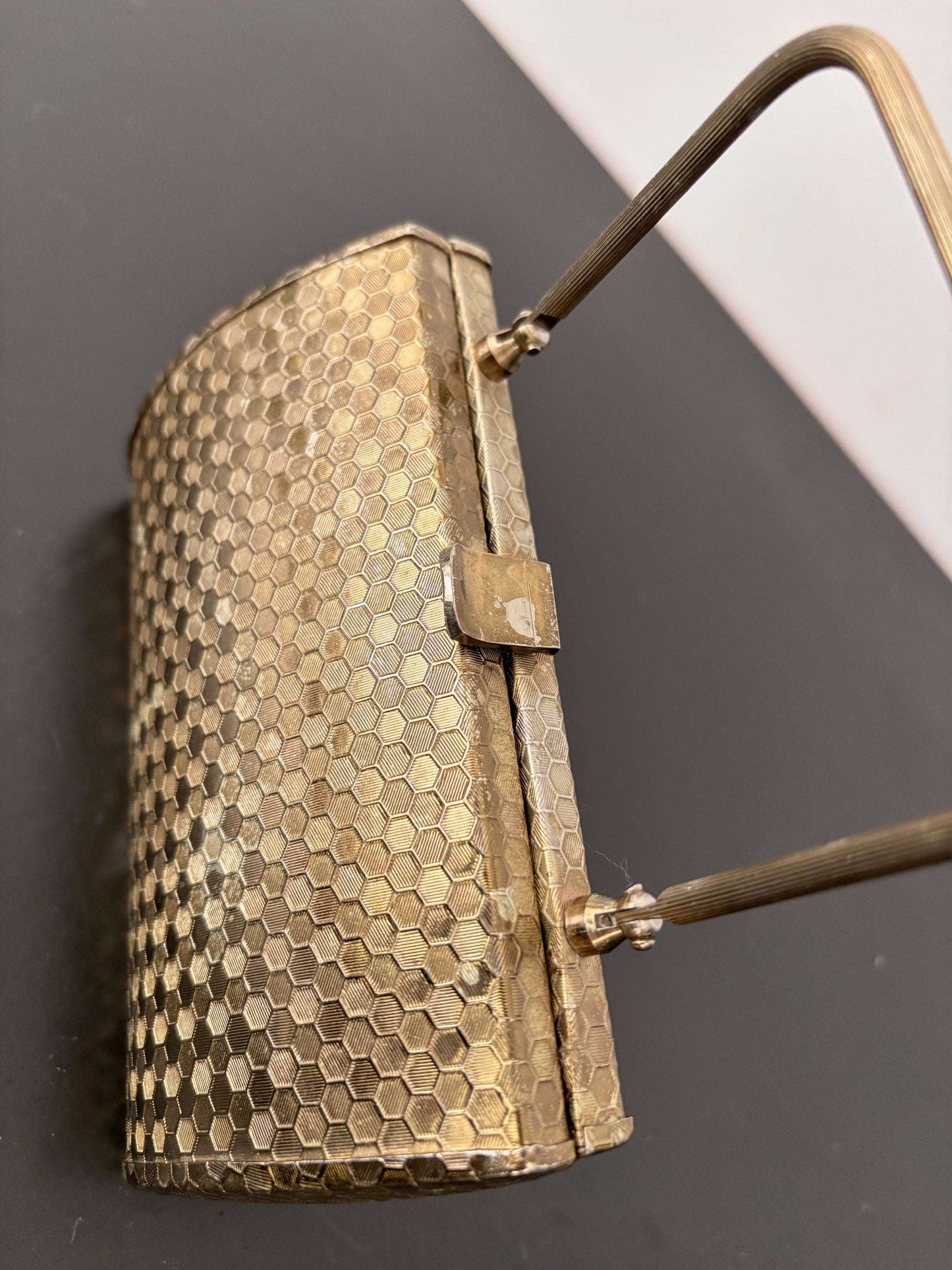 1950s Gold Tone Metal Walborg Evening Bag Lily Scarlet