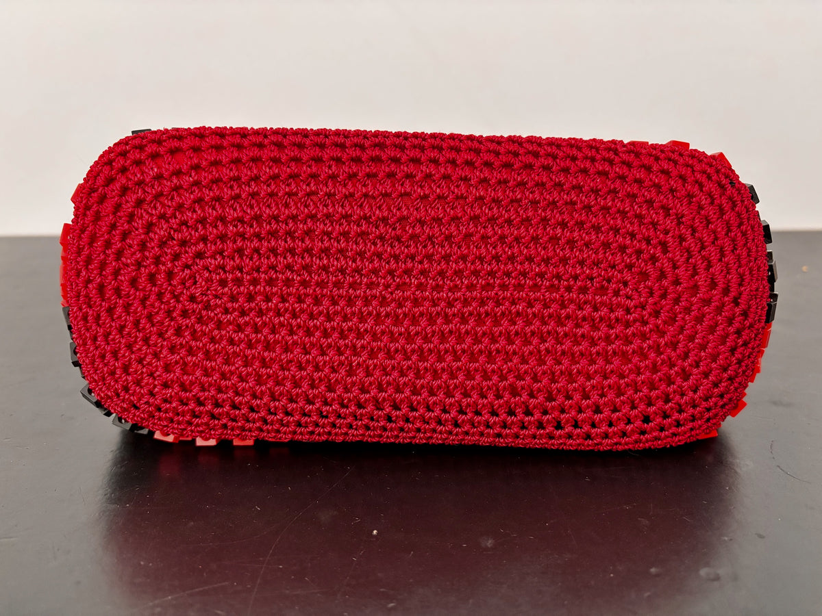 1960s Italian Red and Black Beaded Handbag