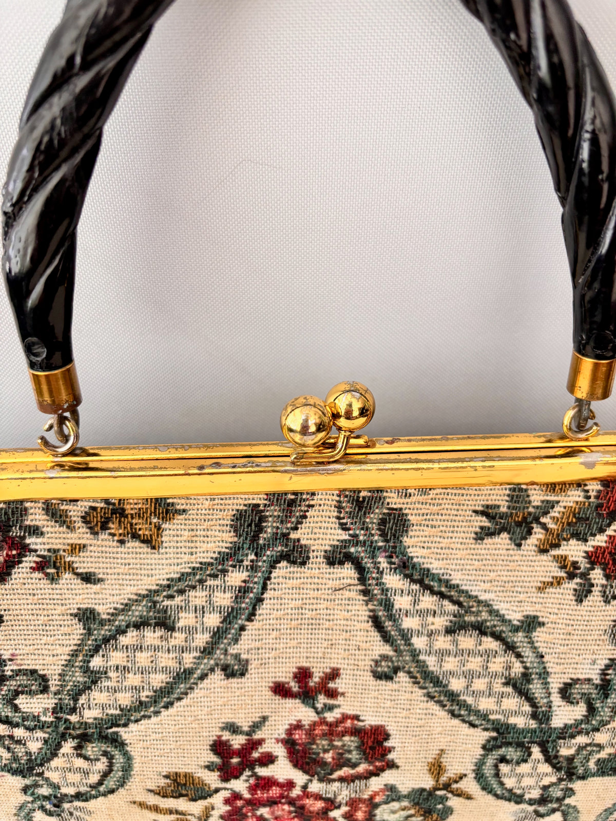 1950s Floral Tapestry Handbag F.L. Fifth Ave New York
