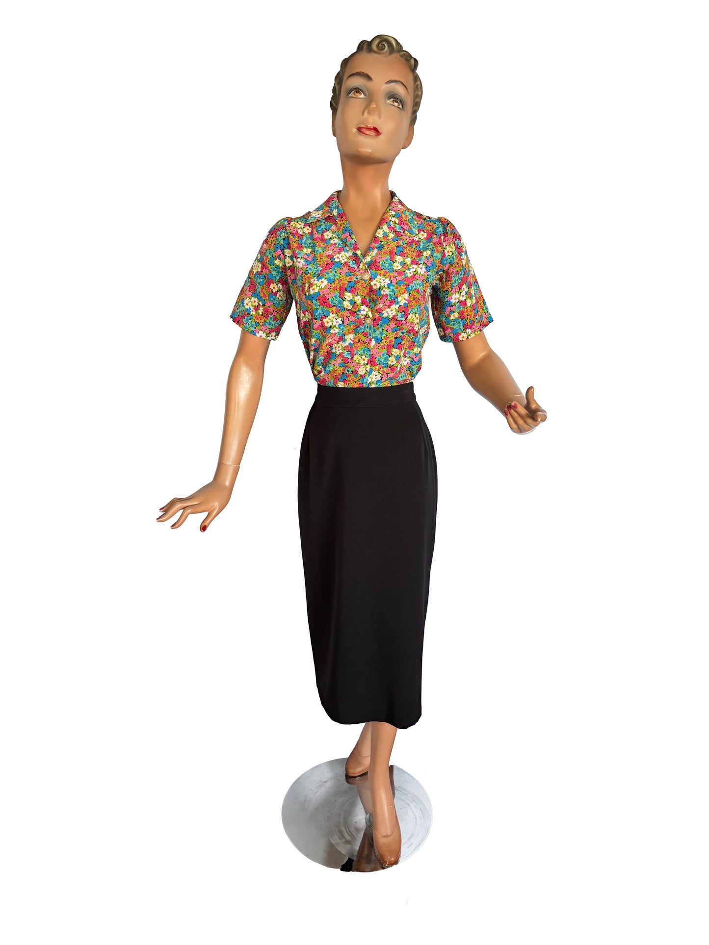 M/L | 1960s Millefiori Blouse