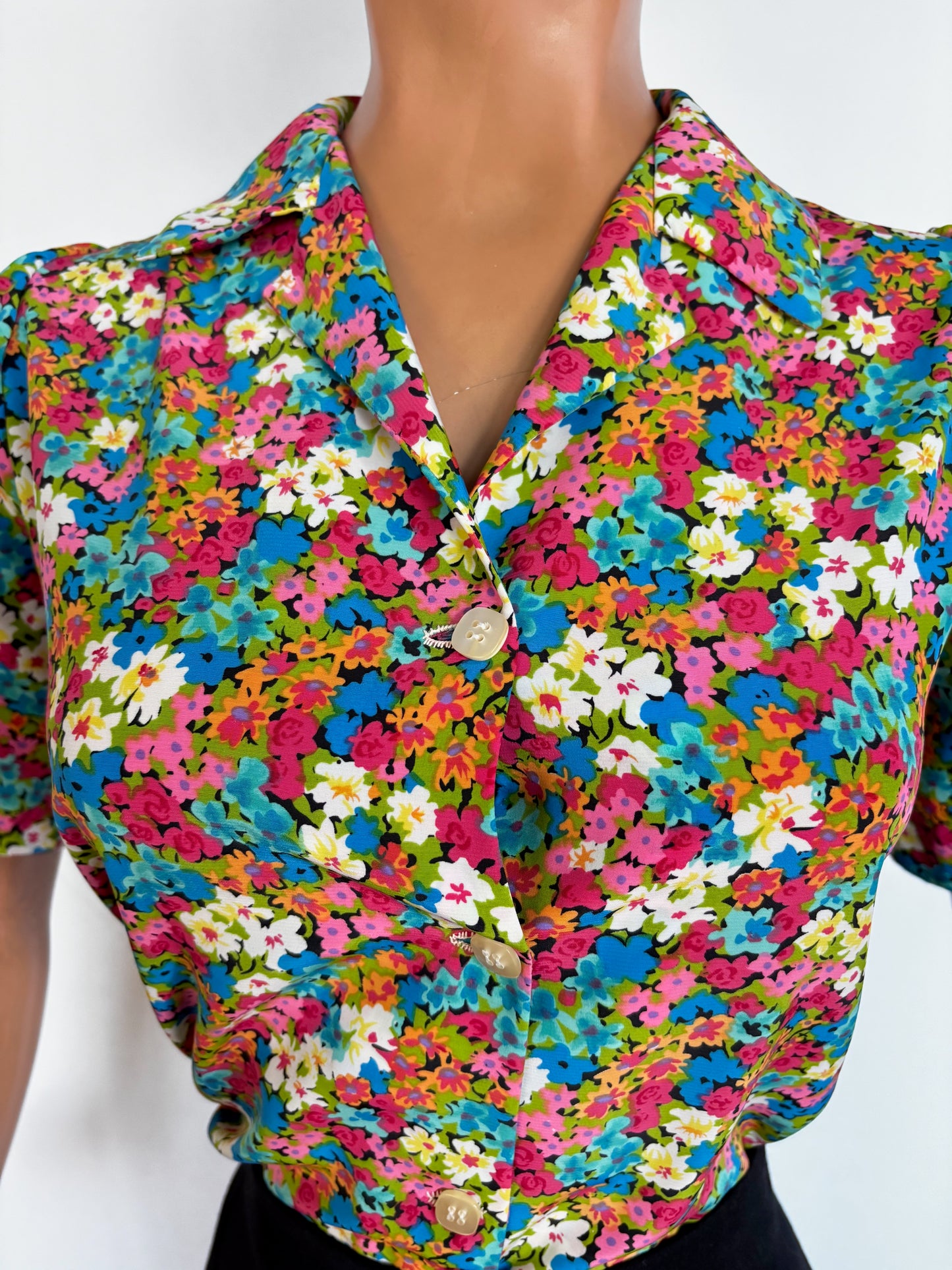 M/L | 1960s Millefiori Blouse