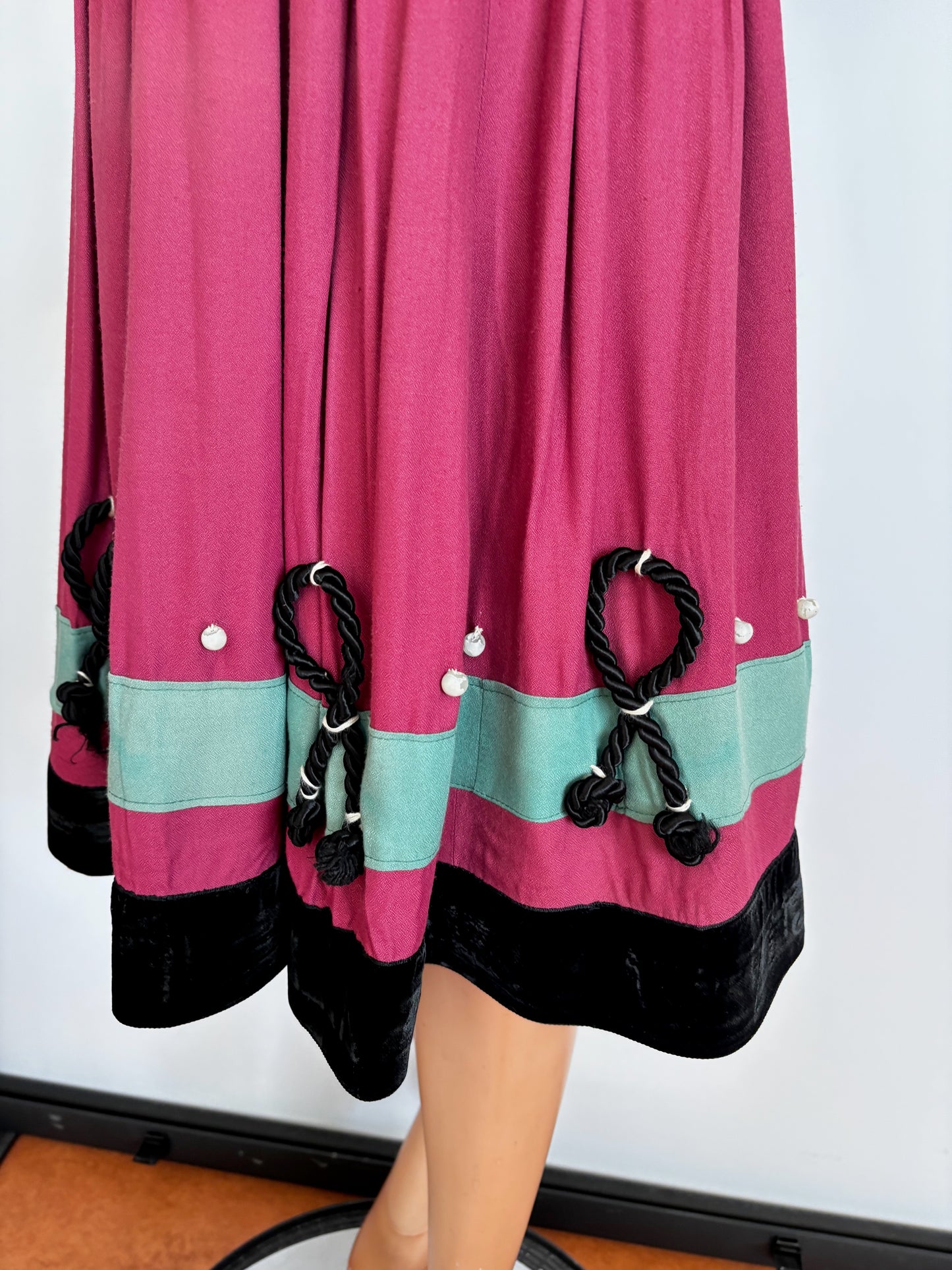 XXS/XS | 1950s Homemade Skirt in Pink and Mint Green