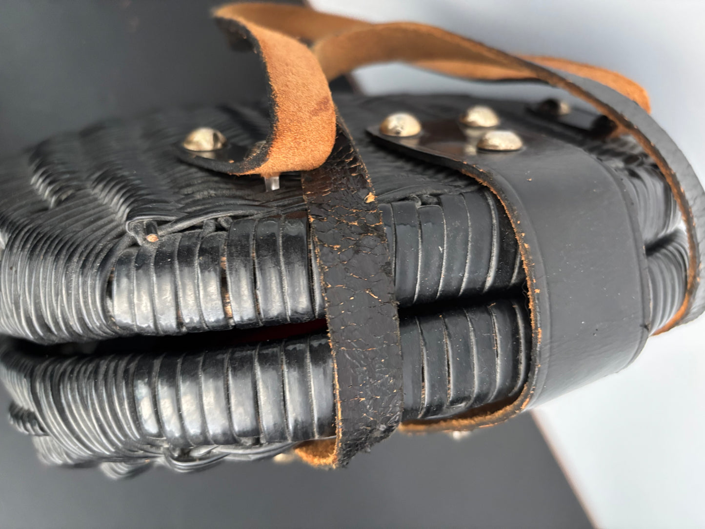 1950s/1960s Black Wicker Handbag