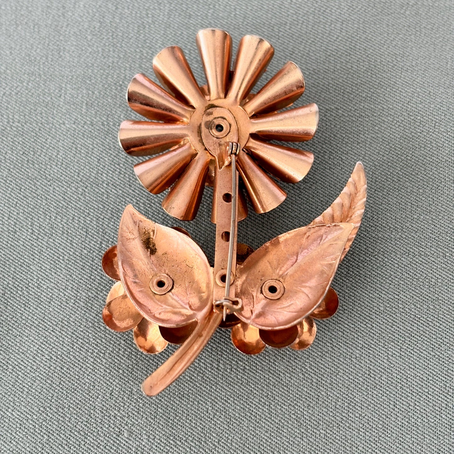 1960s Rose Gold Flower Brooch
