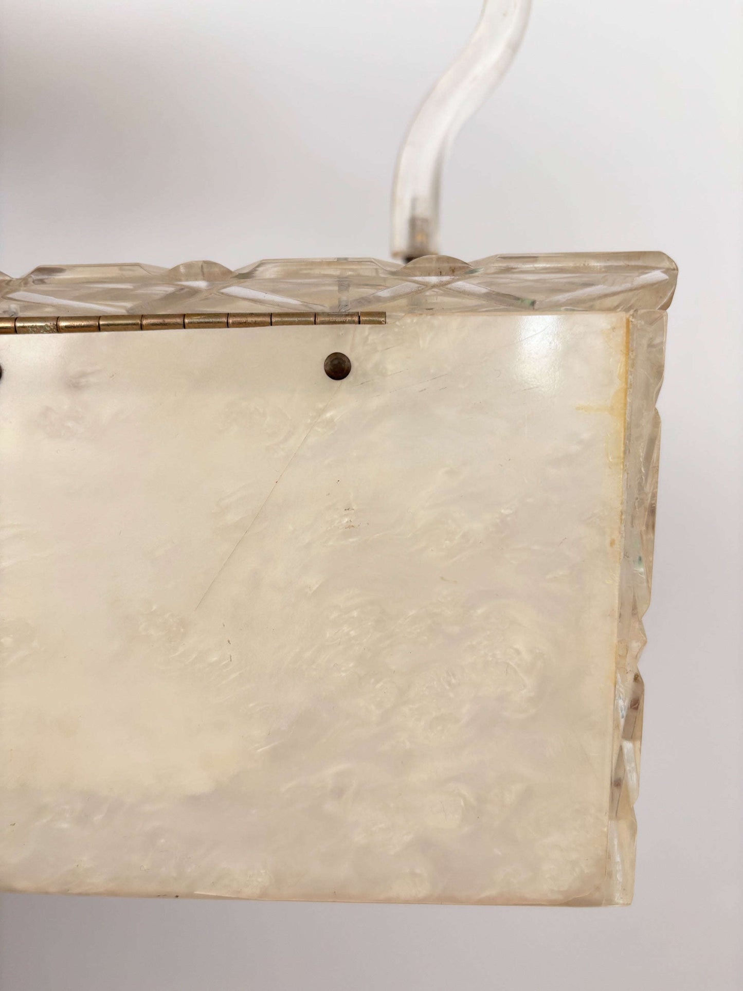 1950s Lucite Box Handbag - Wounded Lily Scarlet