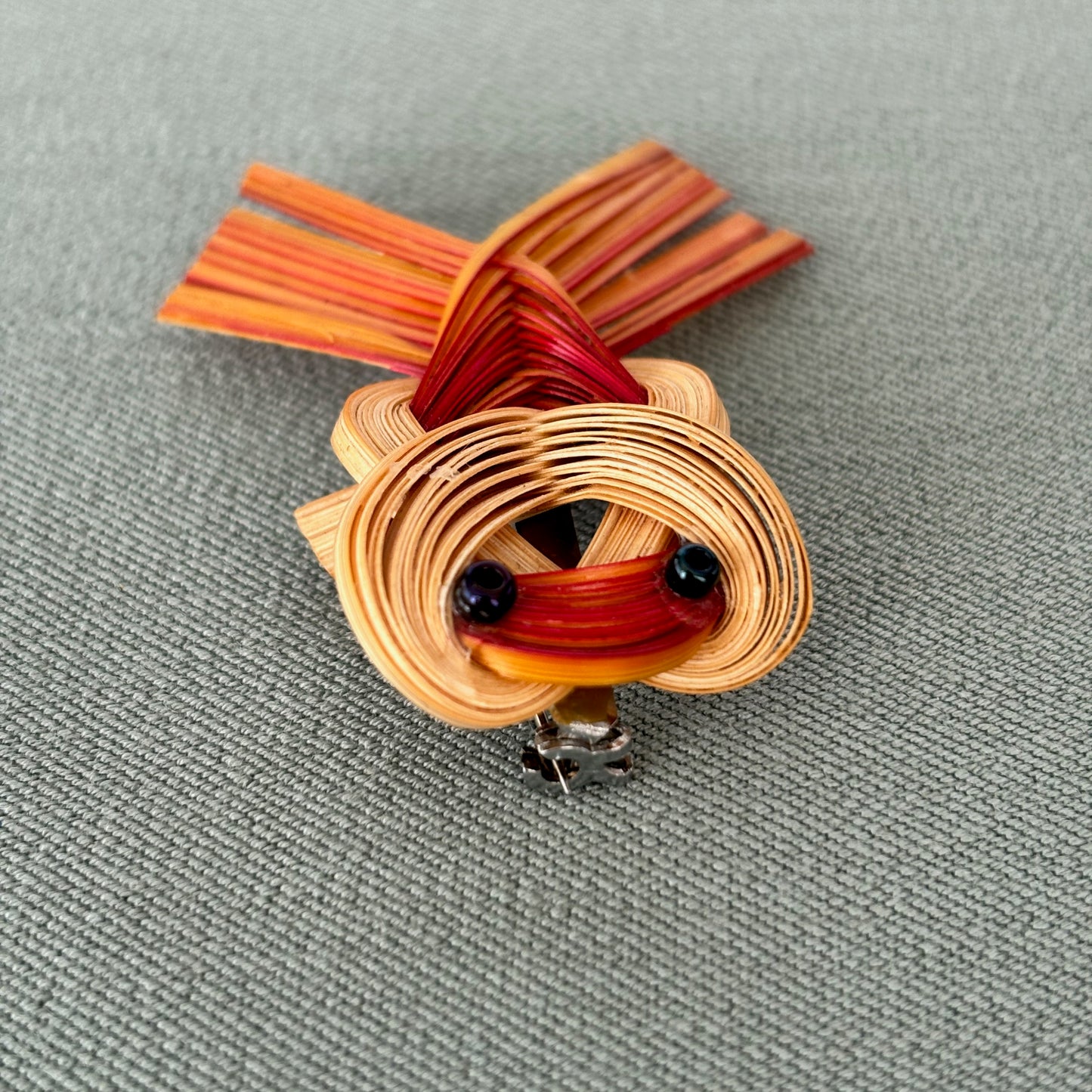 Vintage Twisted Bamboo Fish Brooch