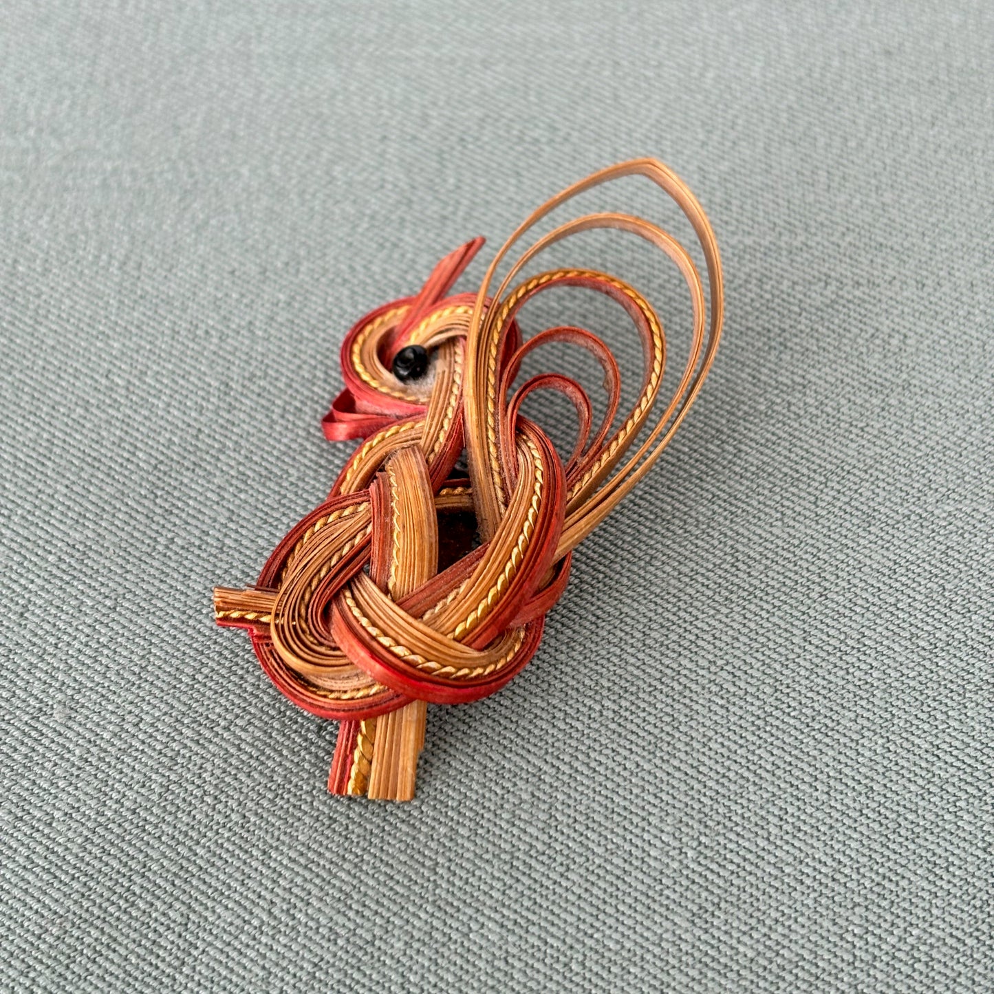 Vintage Twisted Bamboo Brooch