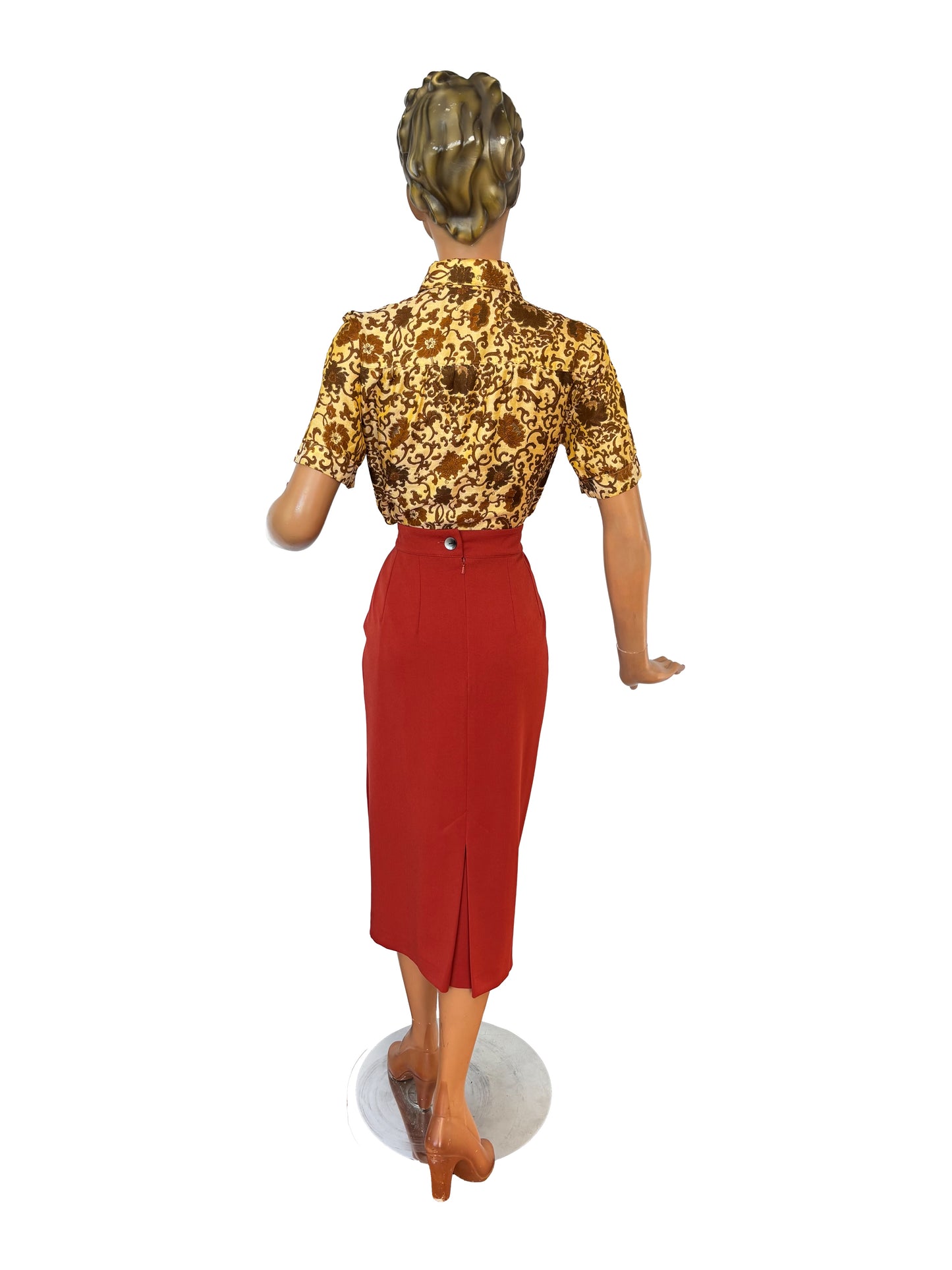 S/M | 1960s/70s Raw Silk Batik Blouse
