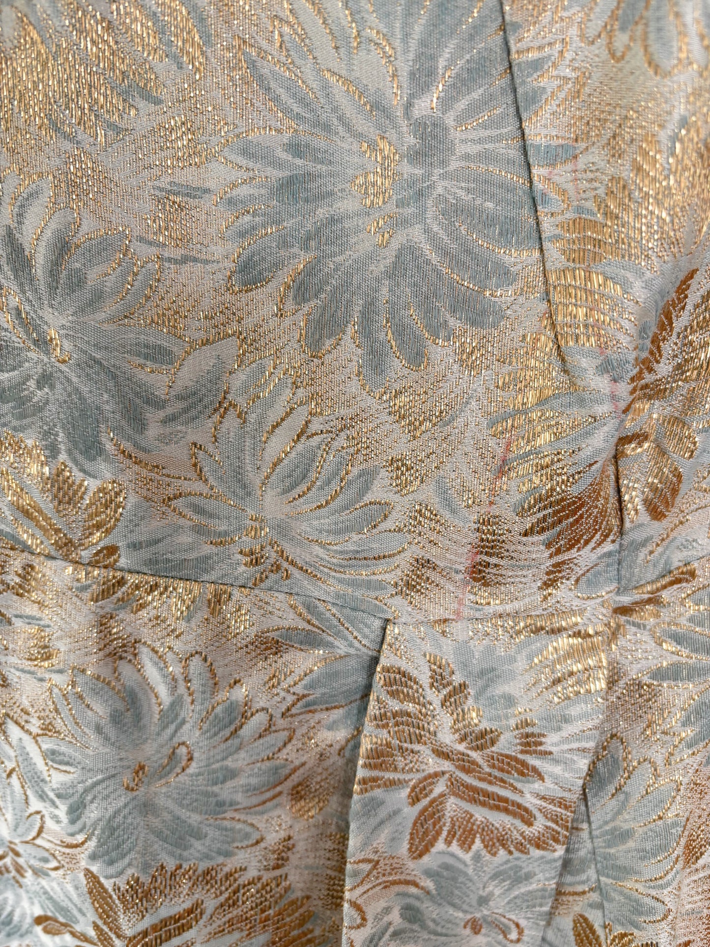 XS | 1950s/60 Gold Brocade Sarong Dress