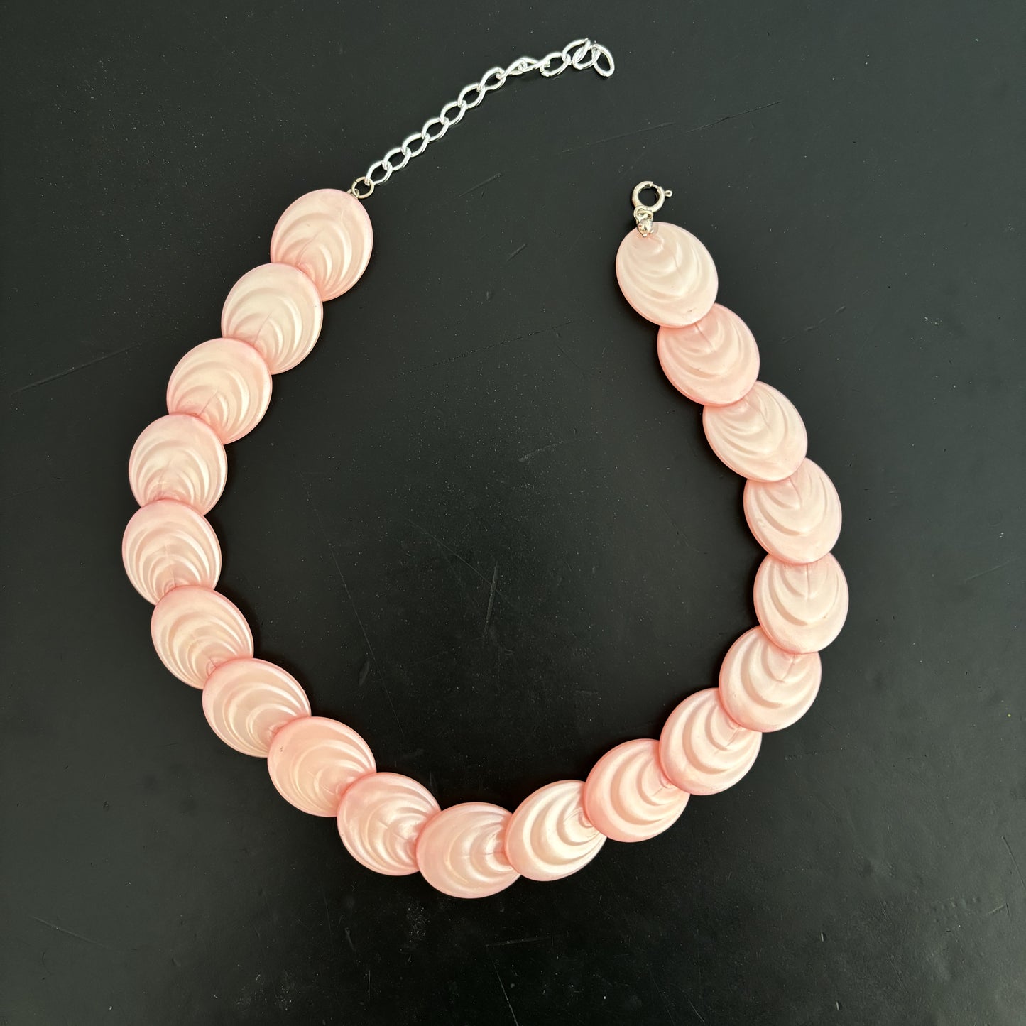 1950s Soft Pink Plastic Shell Choker