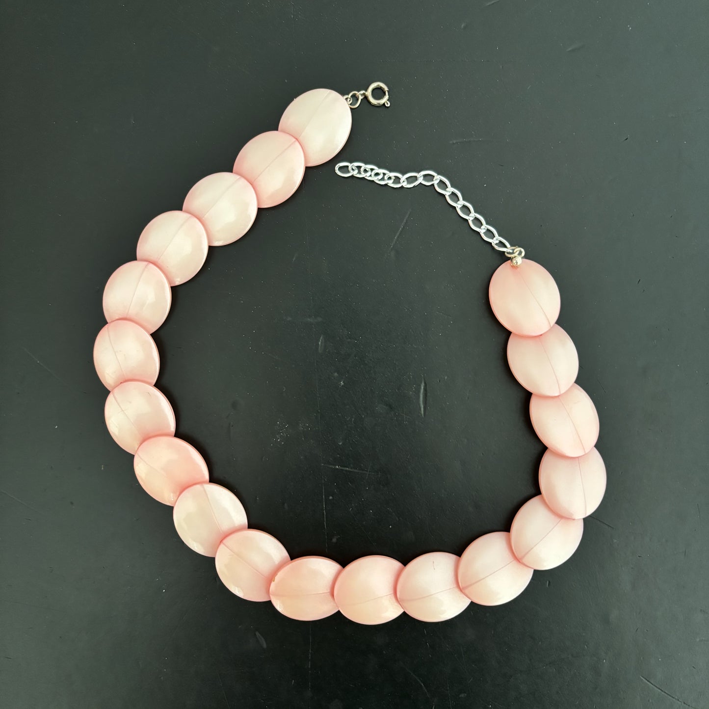 1950s Soft Pink Plastic Shell Choker