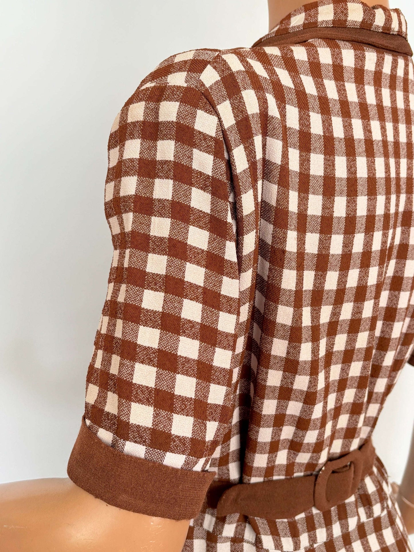 XXL | 1930s/40s Wool Gingham Day Dress Lily Scarlet