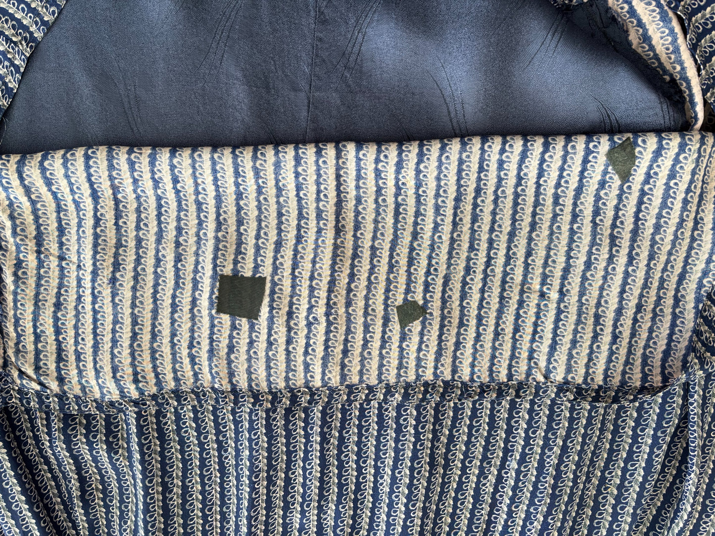 XL/XXL | 1940s Navy Blue Day Dress With Contrast Panels