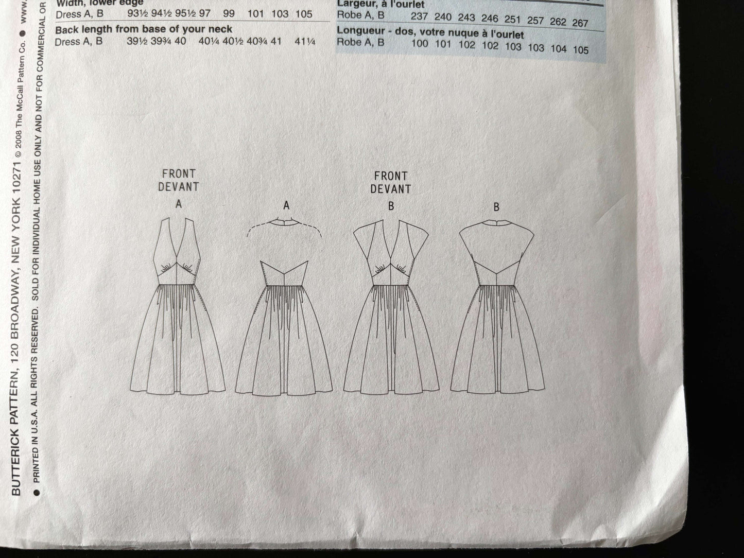 1947 Retro Butterick B5209 Sewing Pattern Misses' Dress - Sizes 14 - 20 Lily Scarlet