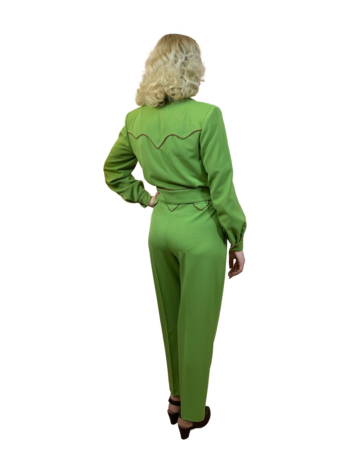 1940s Western Slacks Lime Green S