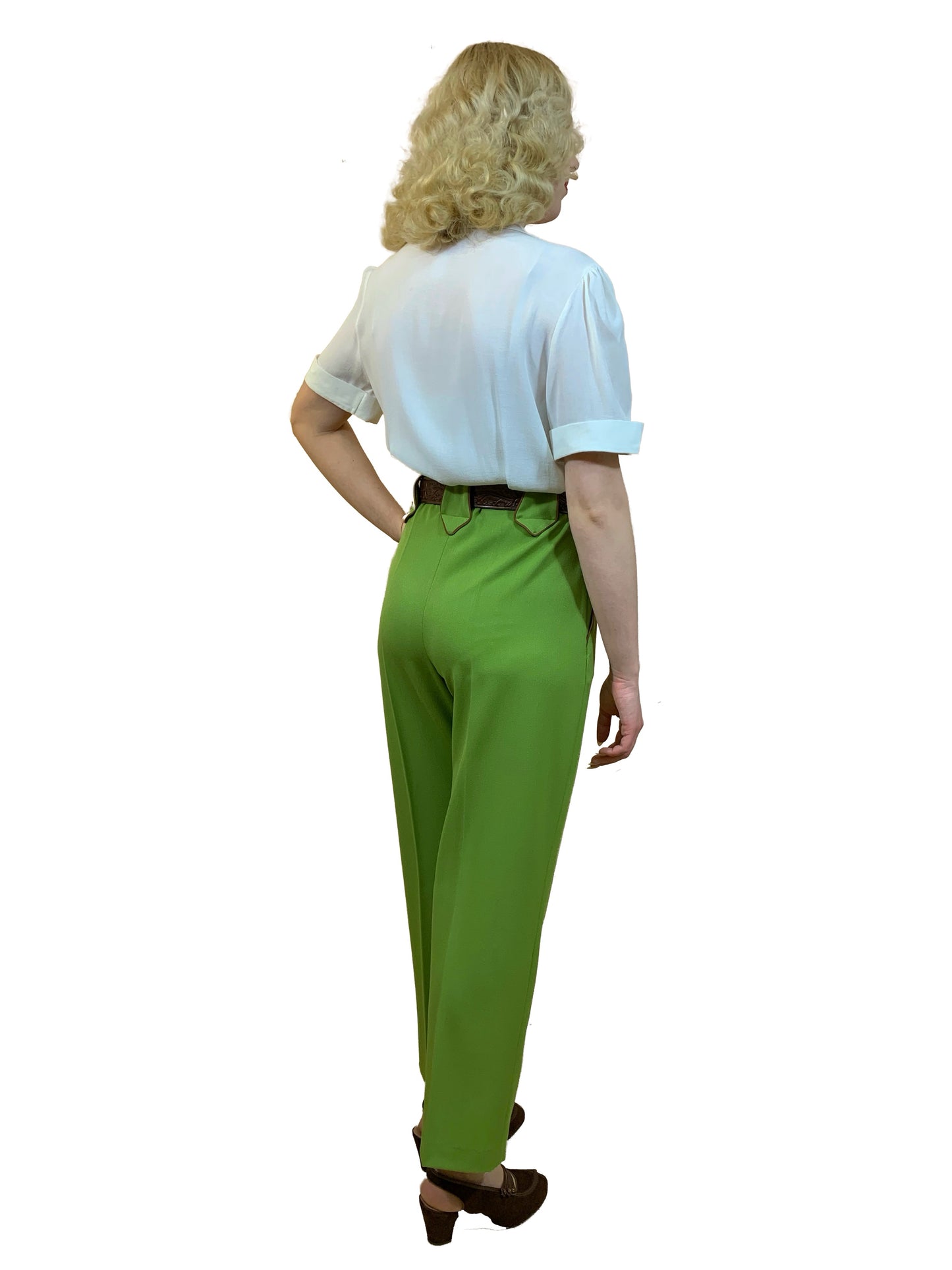 1940s Western Slacks Lime Green S