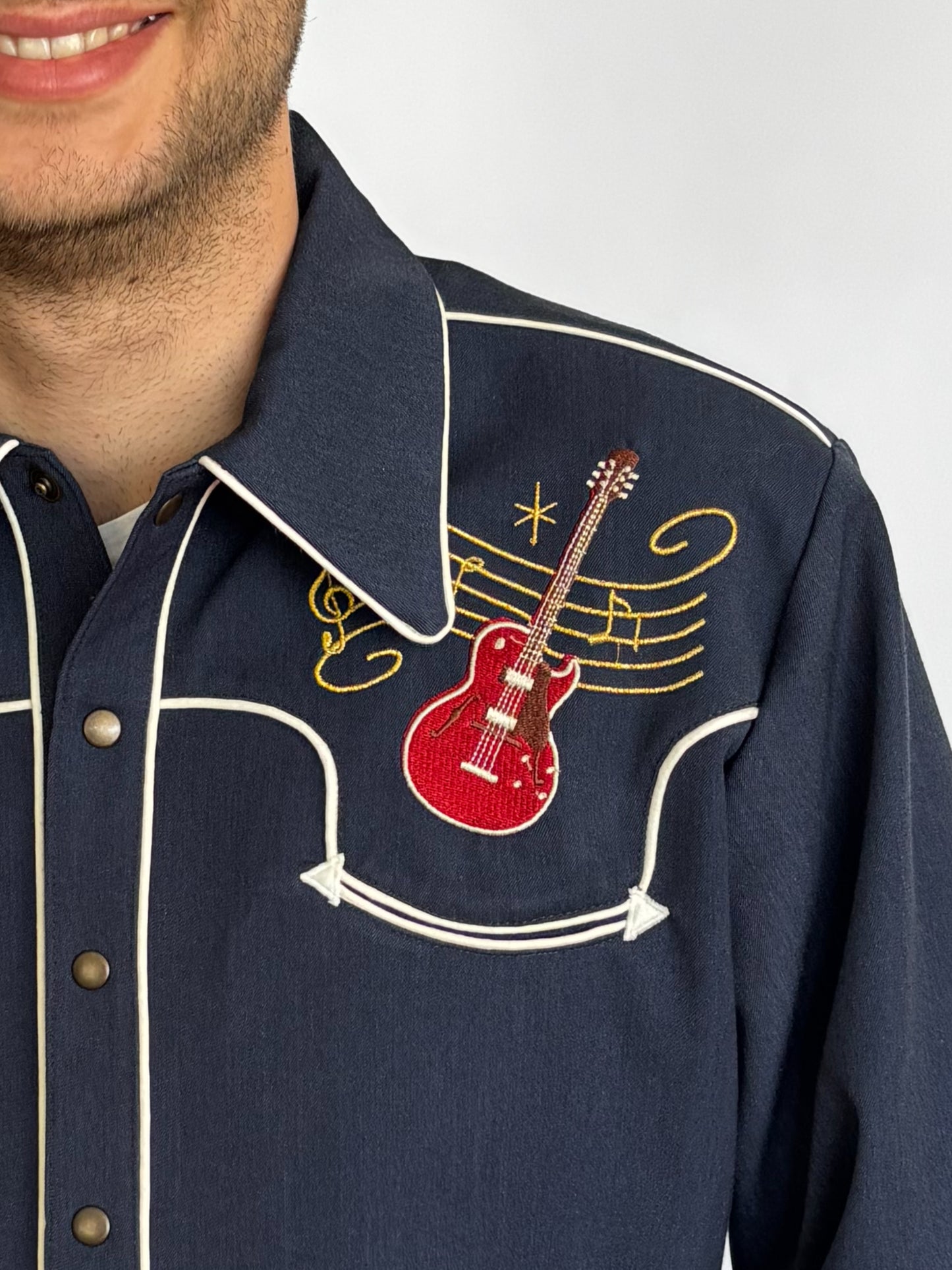 Lee 1940s Style Men's Western Shirt Blue - Made to Order