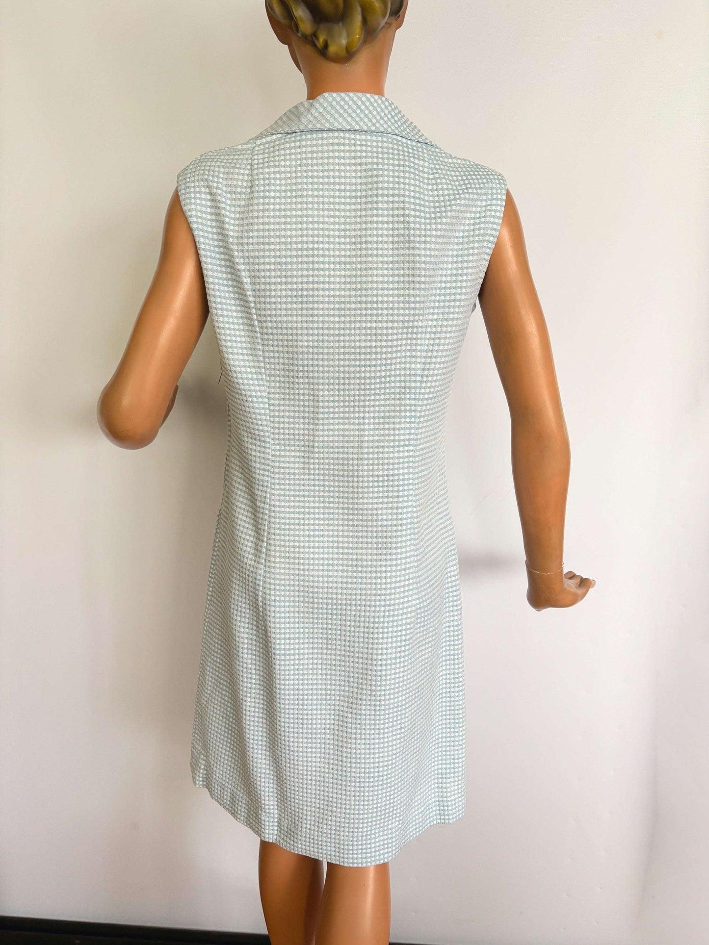 M | 1960s Light Blue And White Mod Dress Lily Scarlet