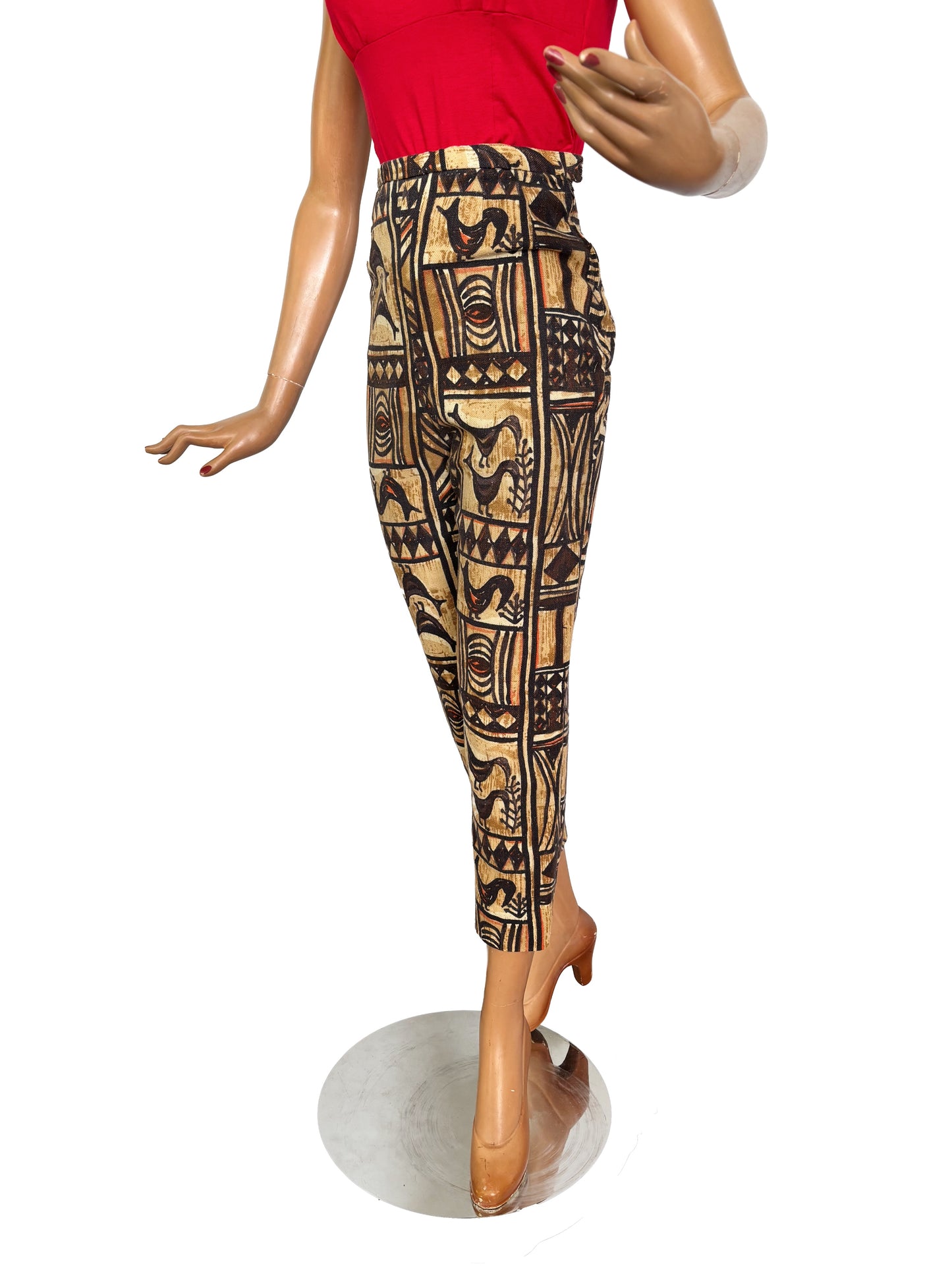 XS/S | 1950s Tapa Tiki Capri Pants