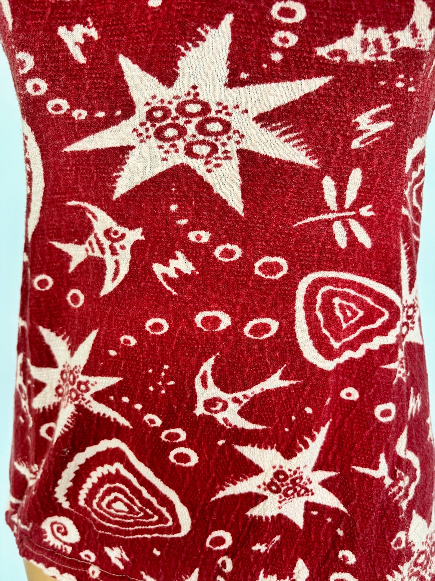 L | 1940s Novelty Print Swim Suit
