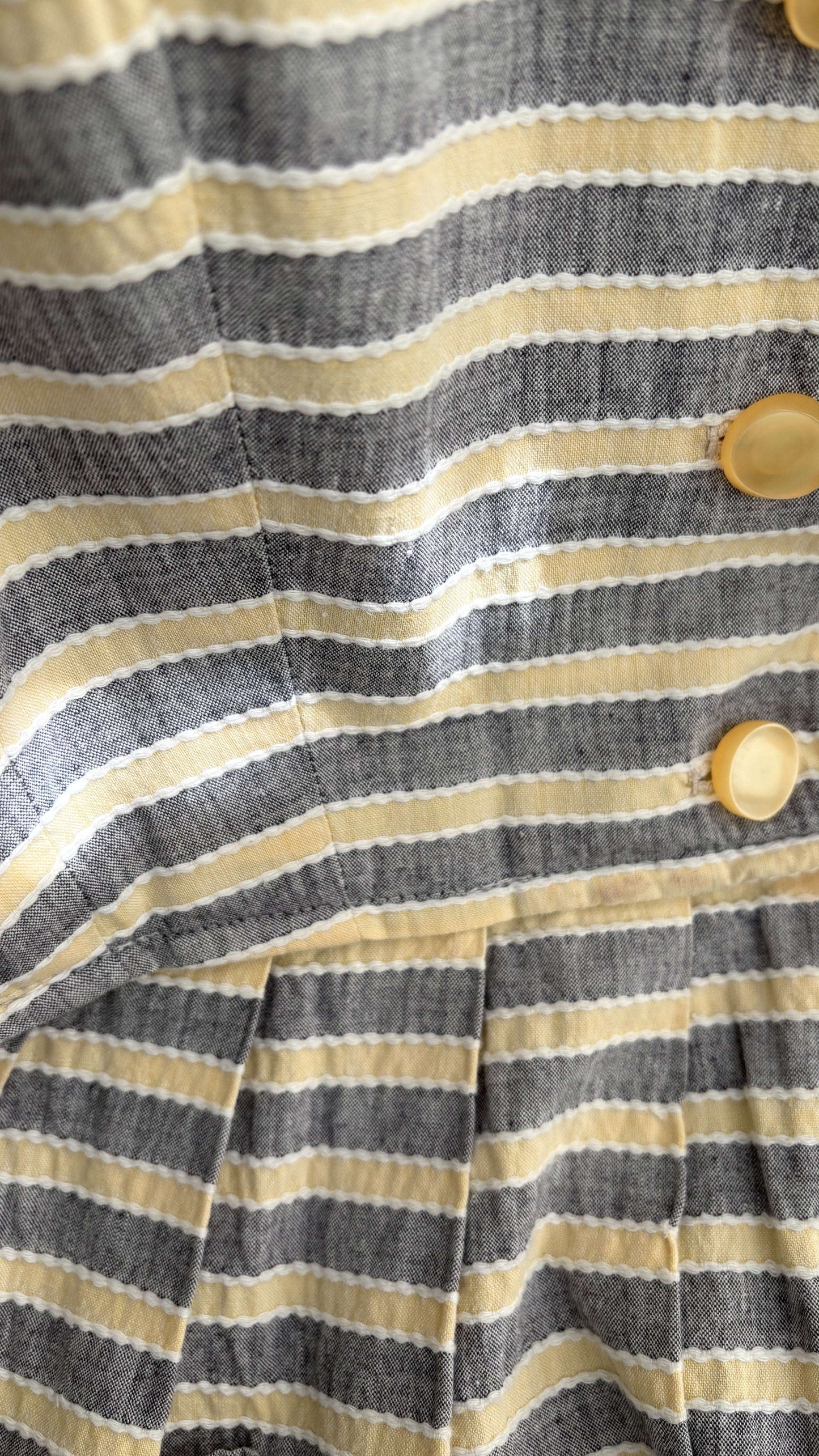 M | 1940s/50s Striped Cotton Day Dress Lily Scarlet