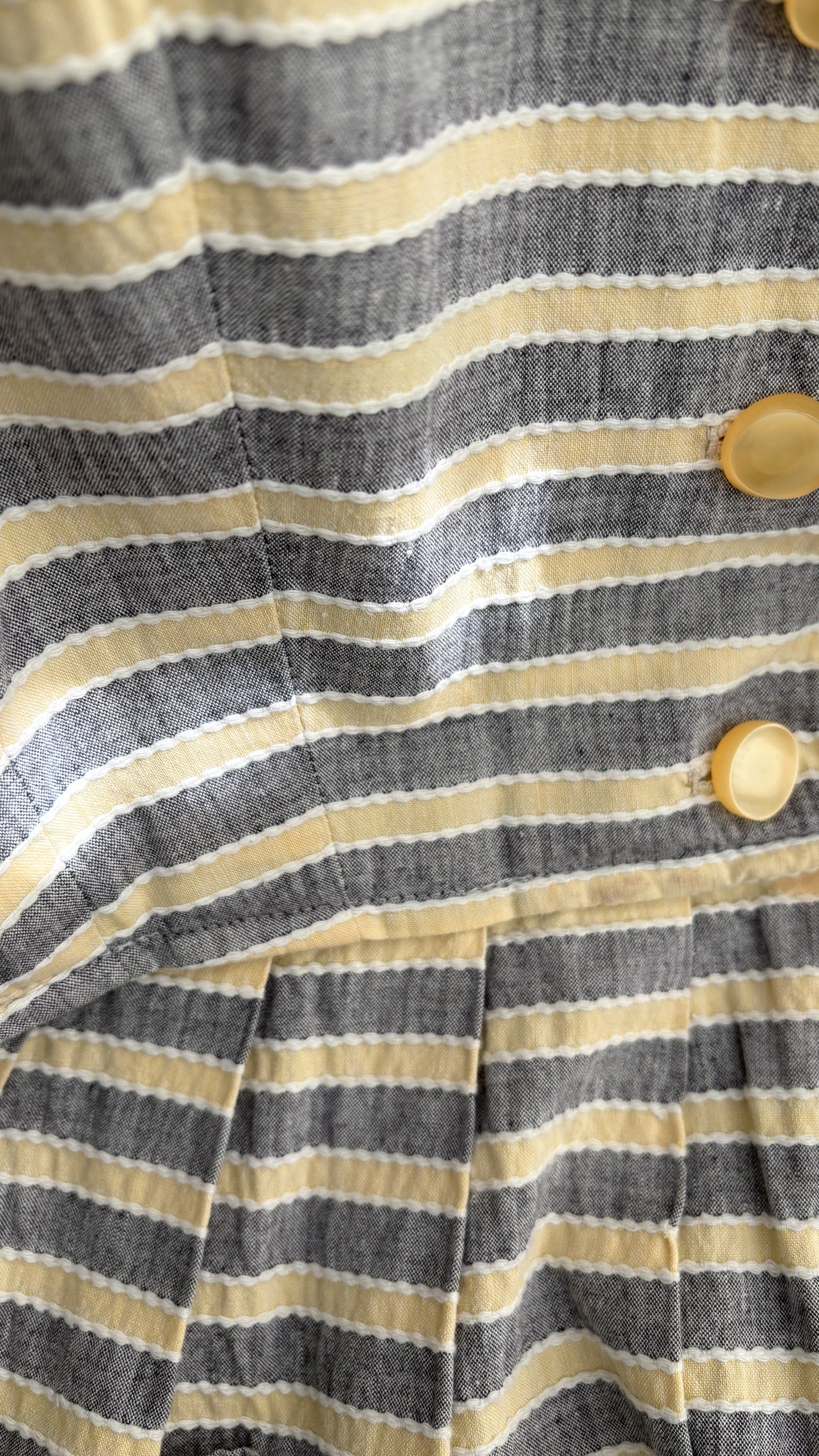 M | 1940s/50s Striped Cotton Day Dress