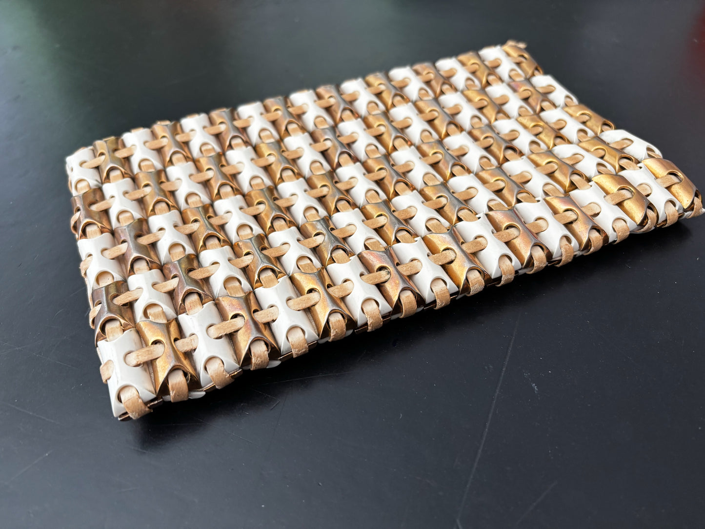 1940s Gold White Plasticflex Purse