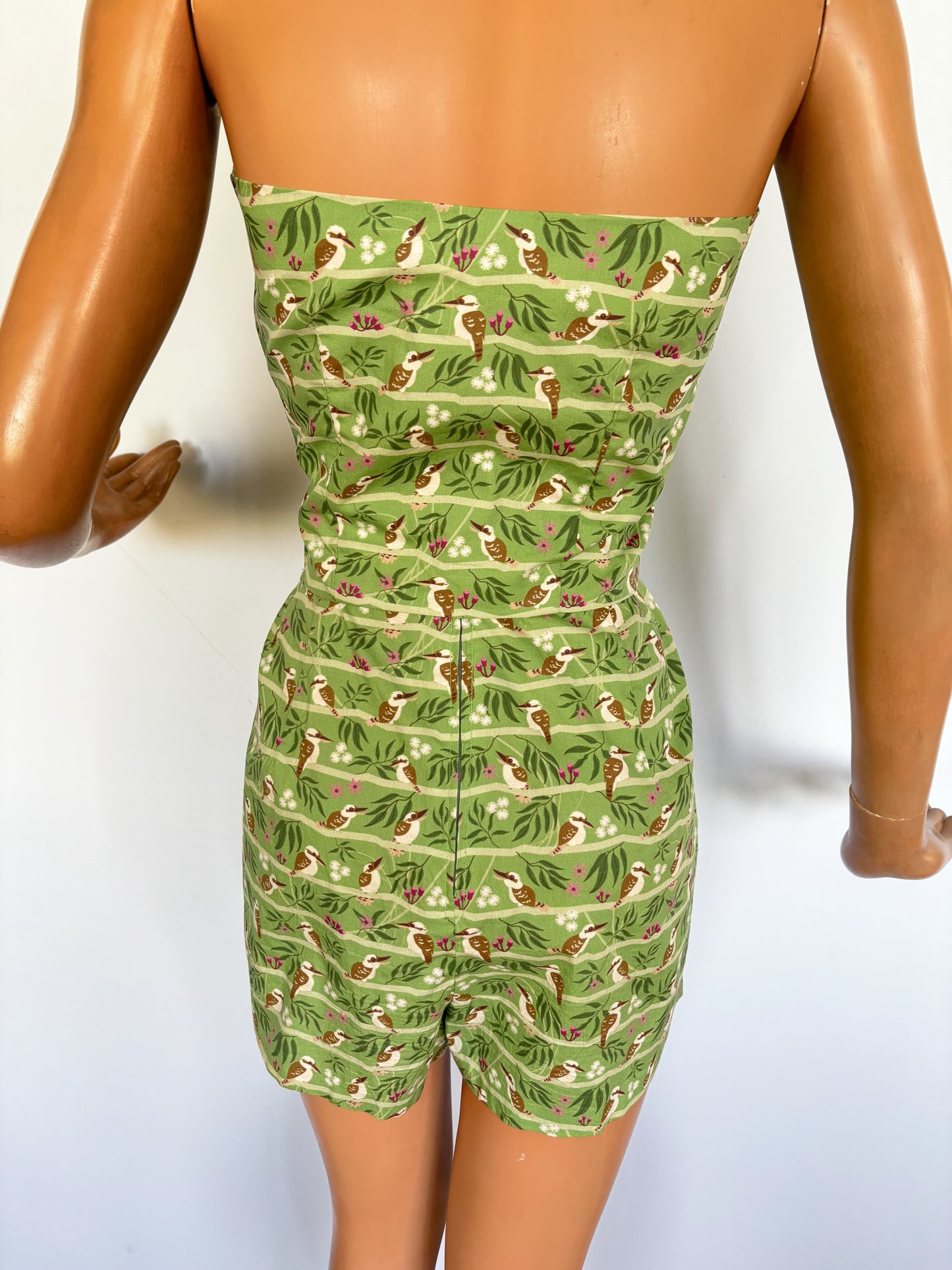 1940s Style Beach Set / Playsuit Kookaburra Print Novelty Print Top | XS/S