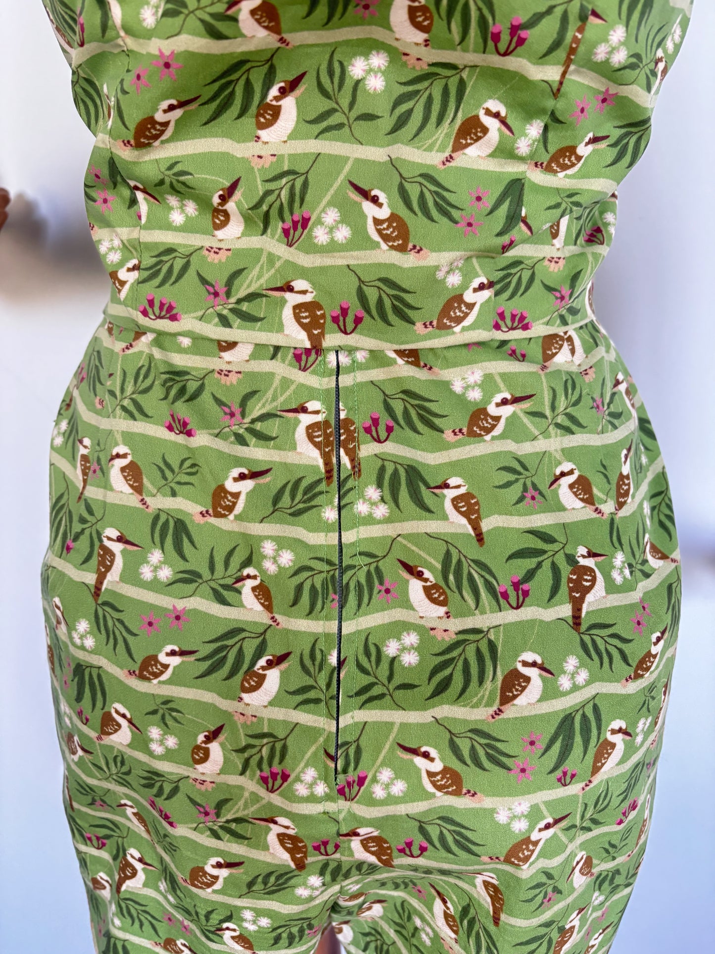1940s Style Beach Set / Playsuit Kookaburra Print Novelty Print Top | XS/S