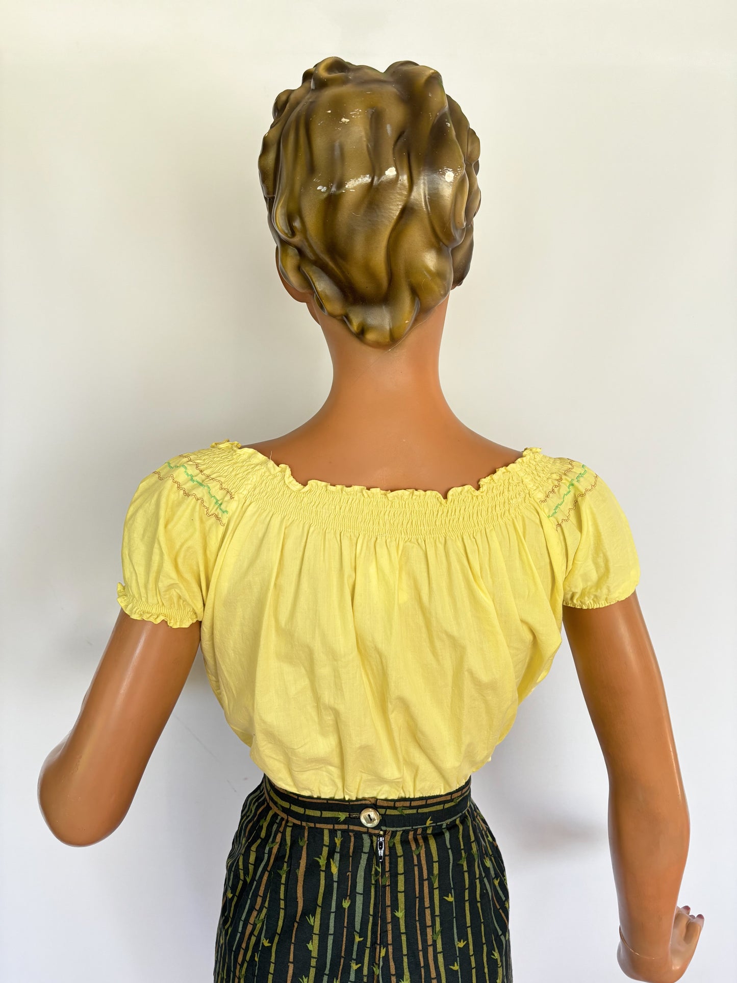 Vintage Telsalda Patio Crop Top | S