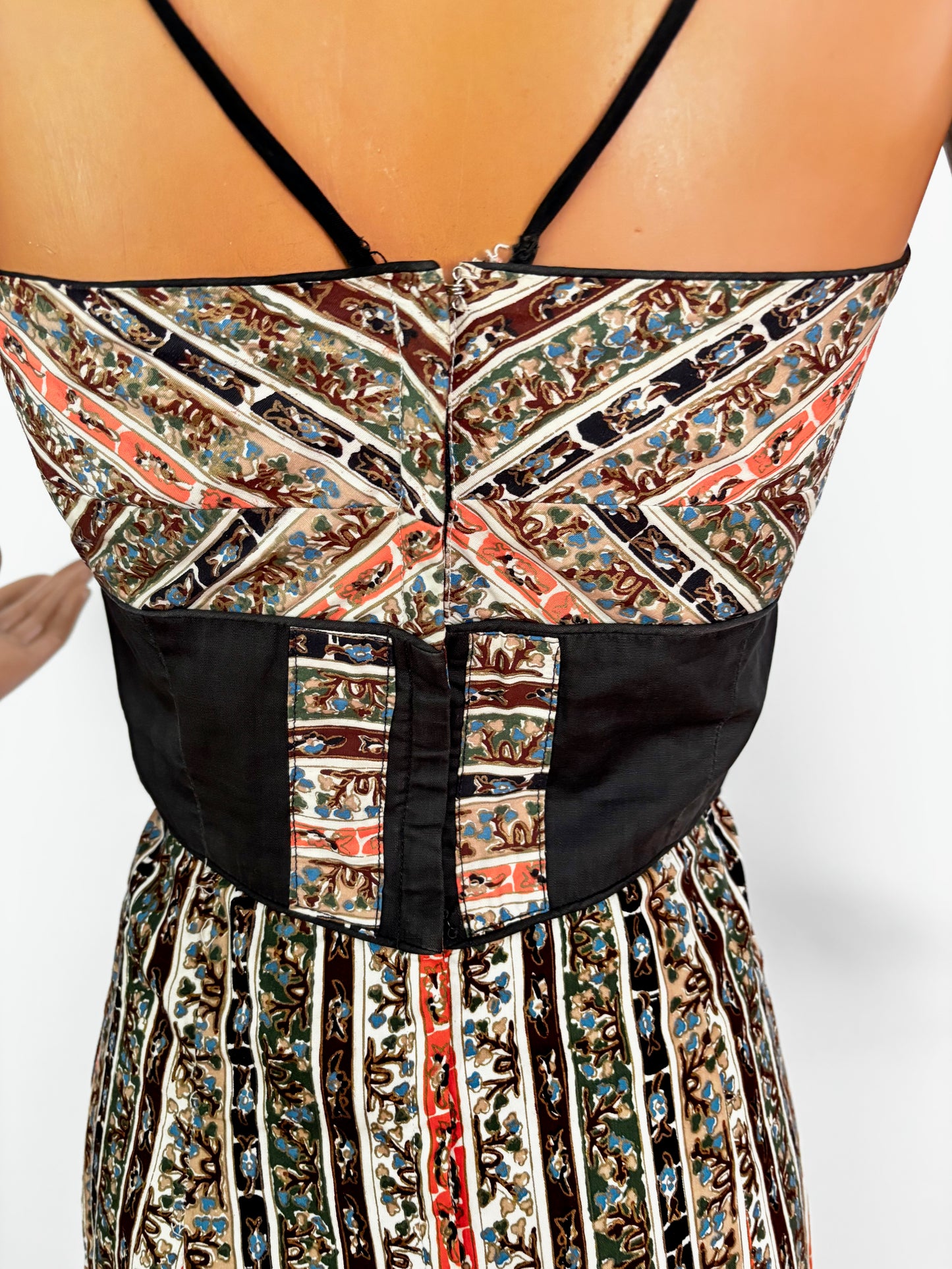 XS | 1950s/60s Alfred Shaheen Novelty Tree Print Pencil Dress