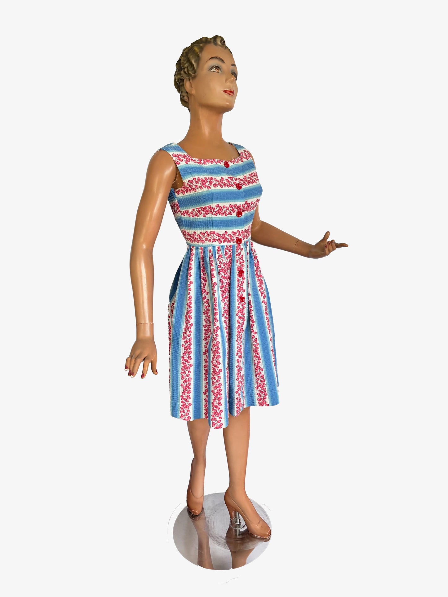 XS | 1950s Waffle Cotton Dress