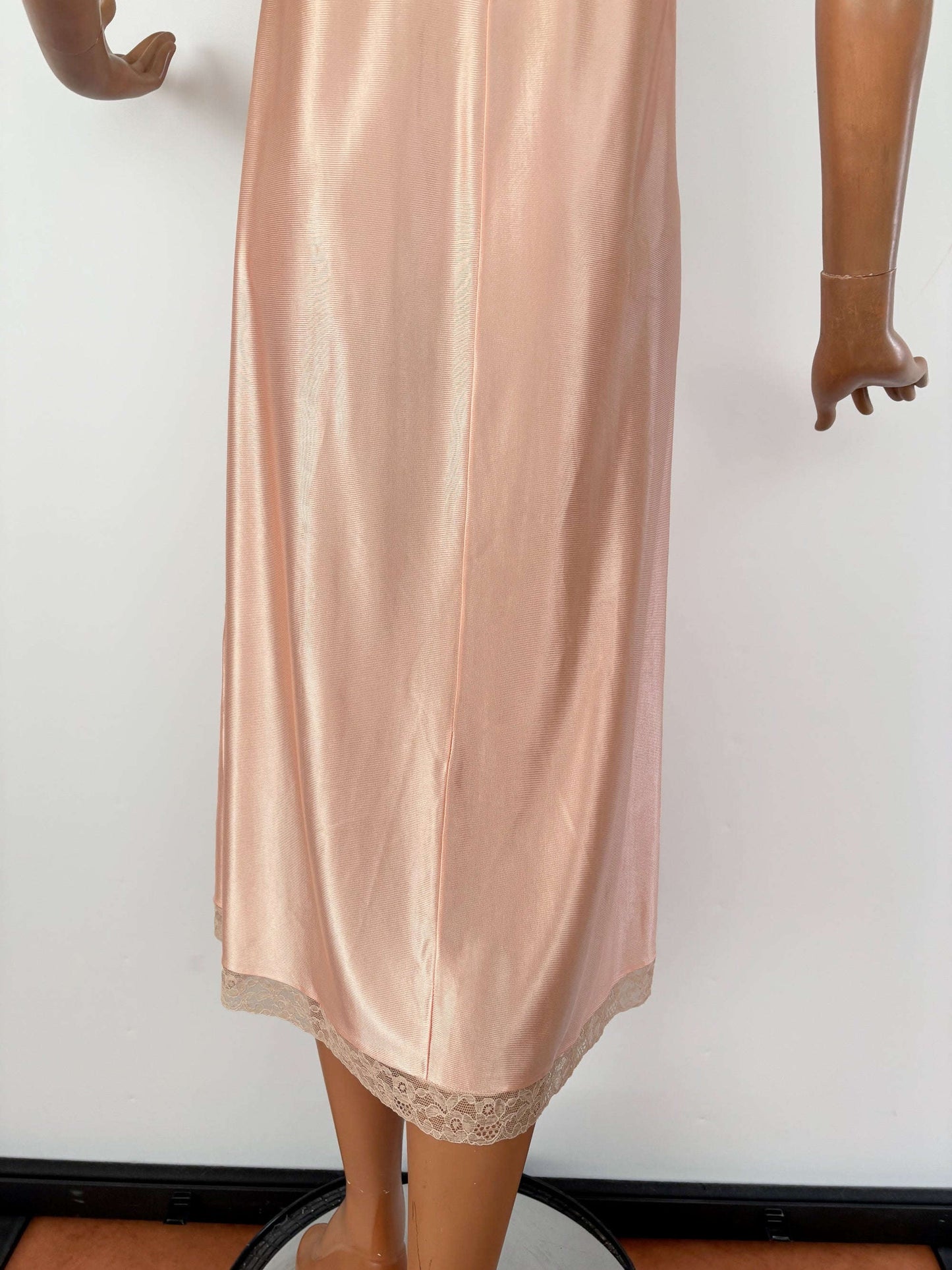 M/L | 1930s/40s Deadstock Blush Rayon Satin Slip Dress Lily Scarlet