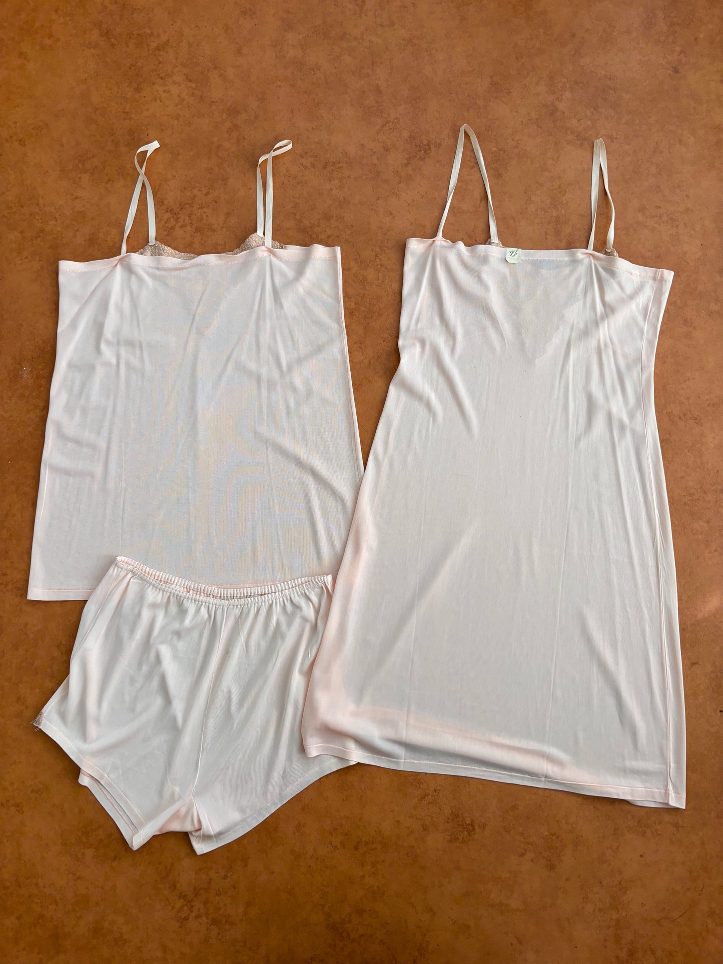 XS/S | 1930s/40s Deadstock Pink Rayon Lingerie Set