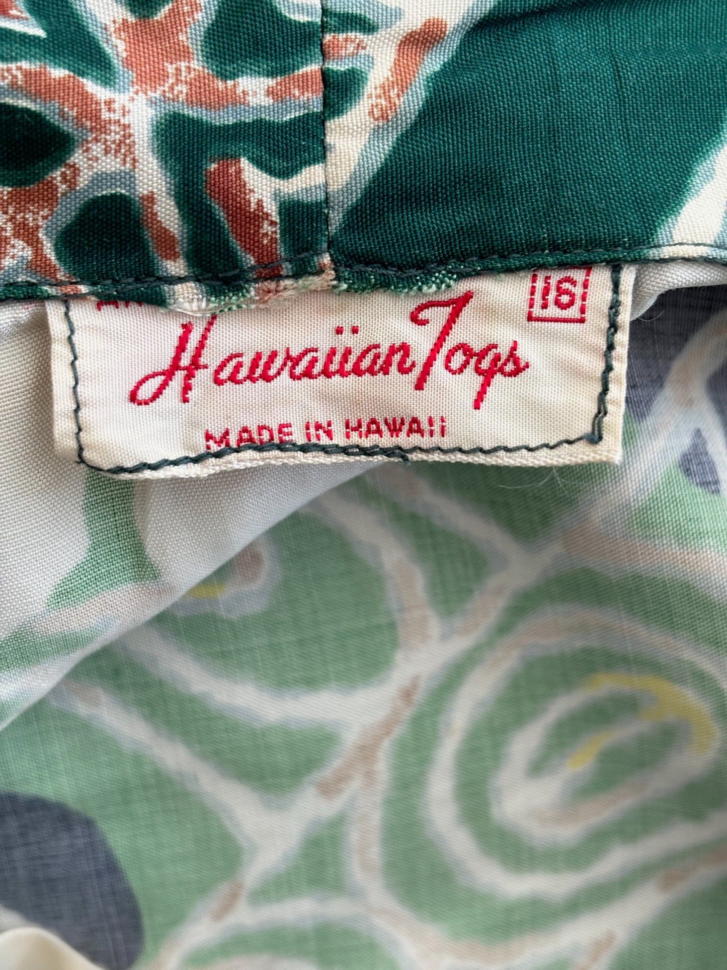 1950s Hawaiian Togs Tapa Hibiscus Bolero Jacket | M