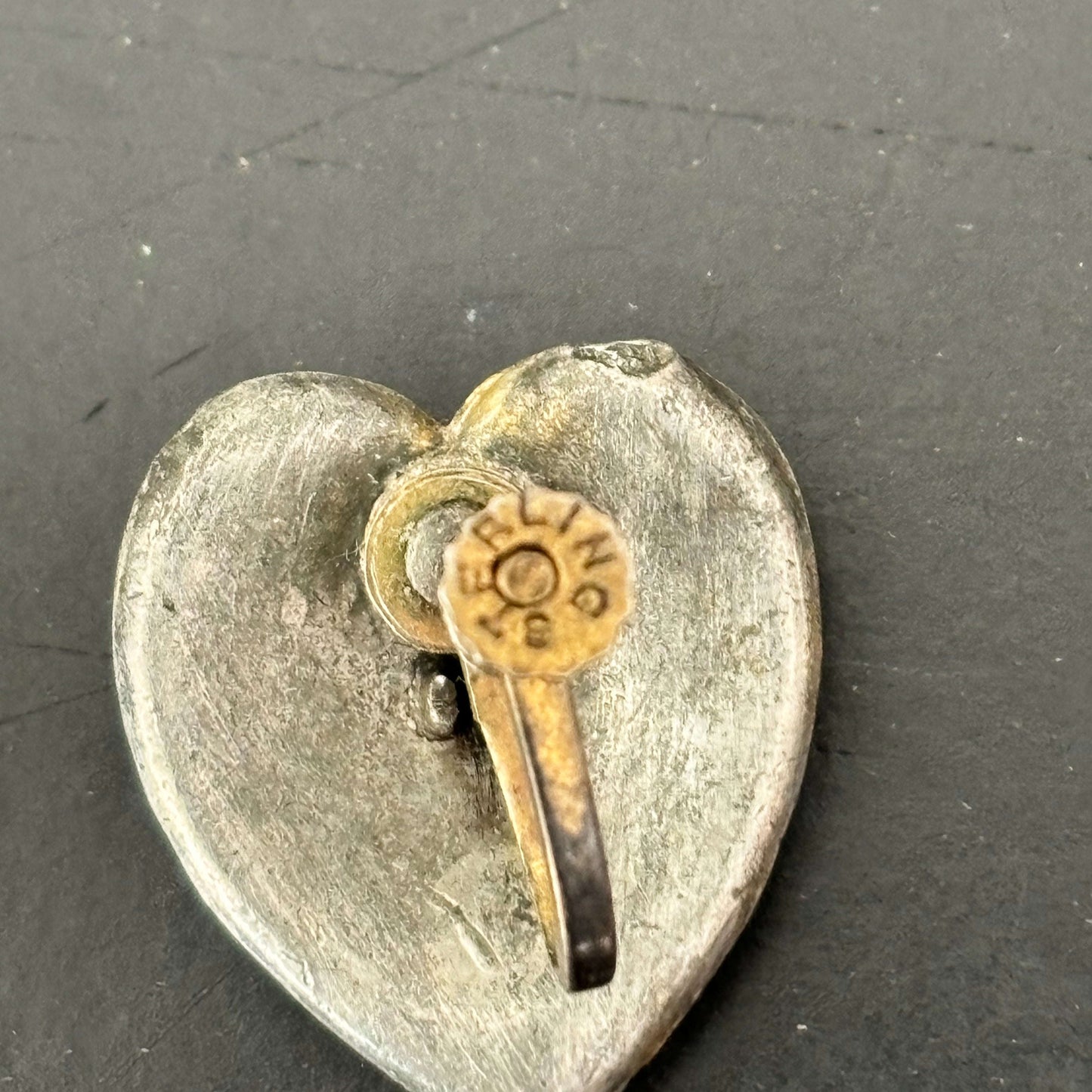 1930s/1940s Sterling Silver Heart Screw Back Earrings Lily Scarlet