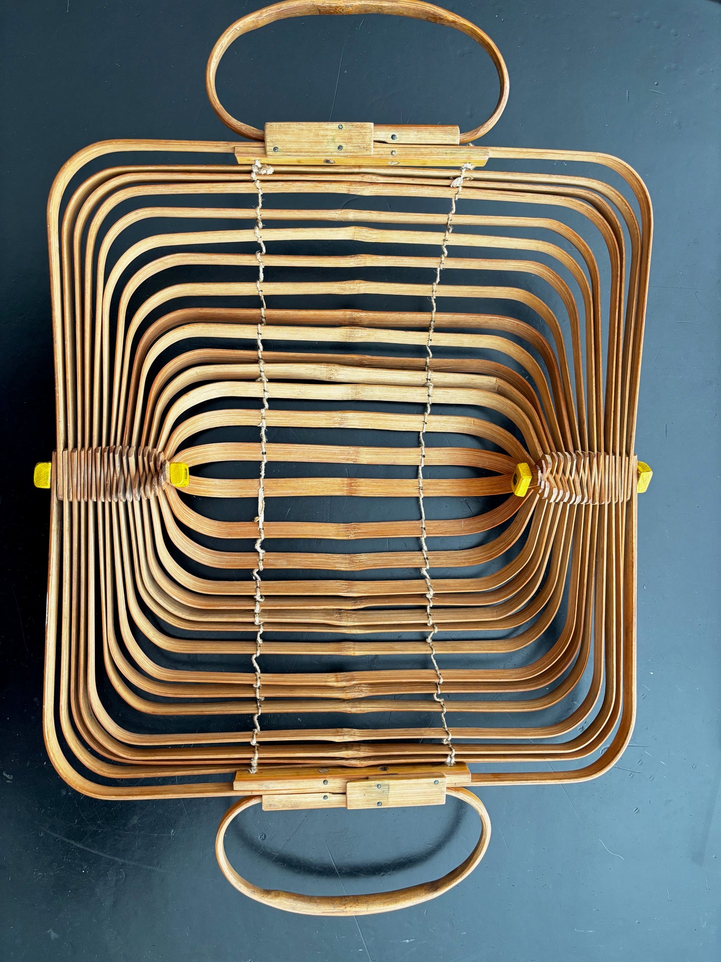 1940s Large Foldable Bamboo Handbag