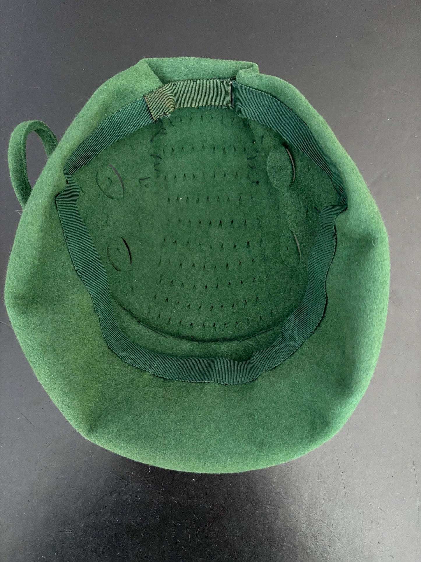 1950s Green Felt Cocktail Hat With Cutwork Leaf Detail Lily Scarlet