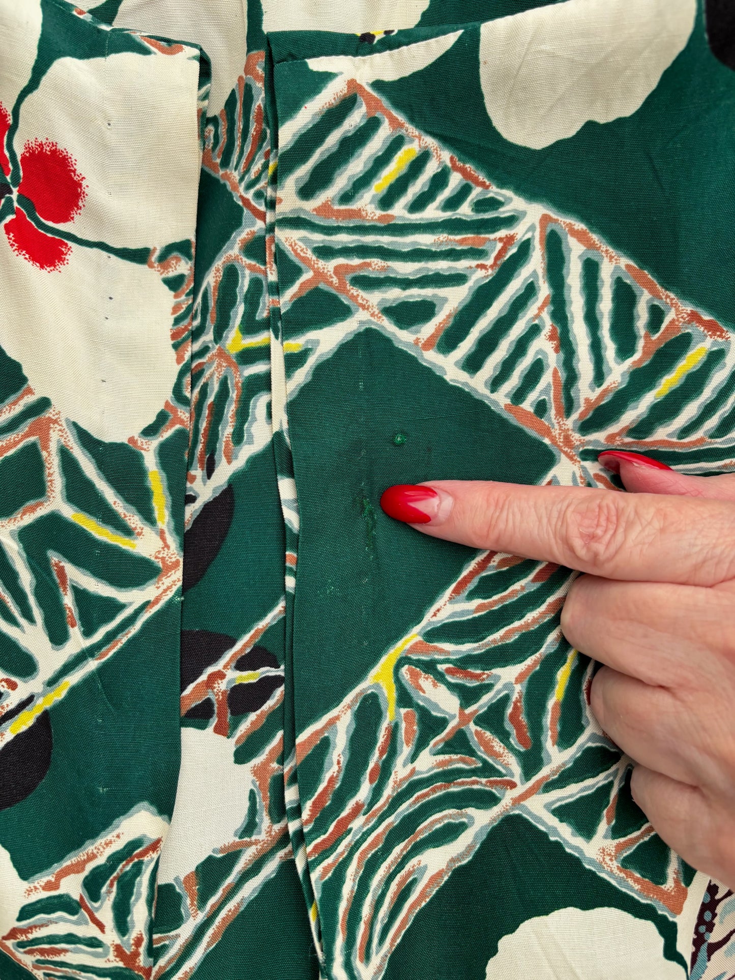 1950s Hawaiian Togs Tapa Hibiscus Bolero Jacket | M