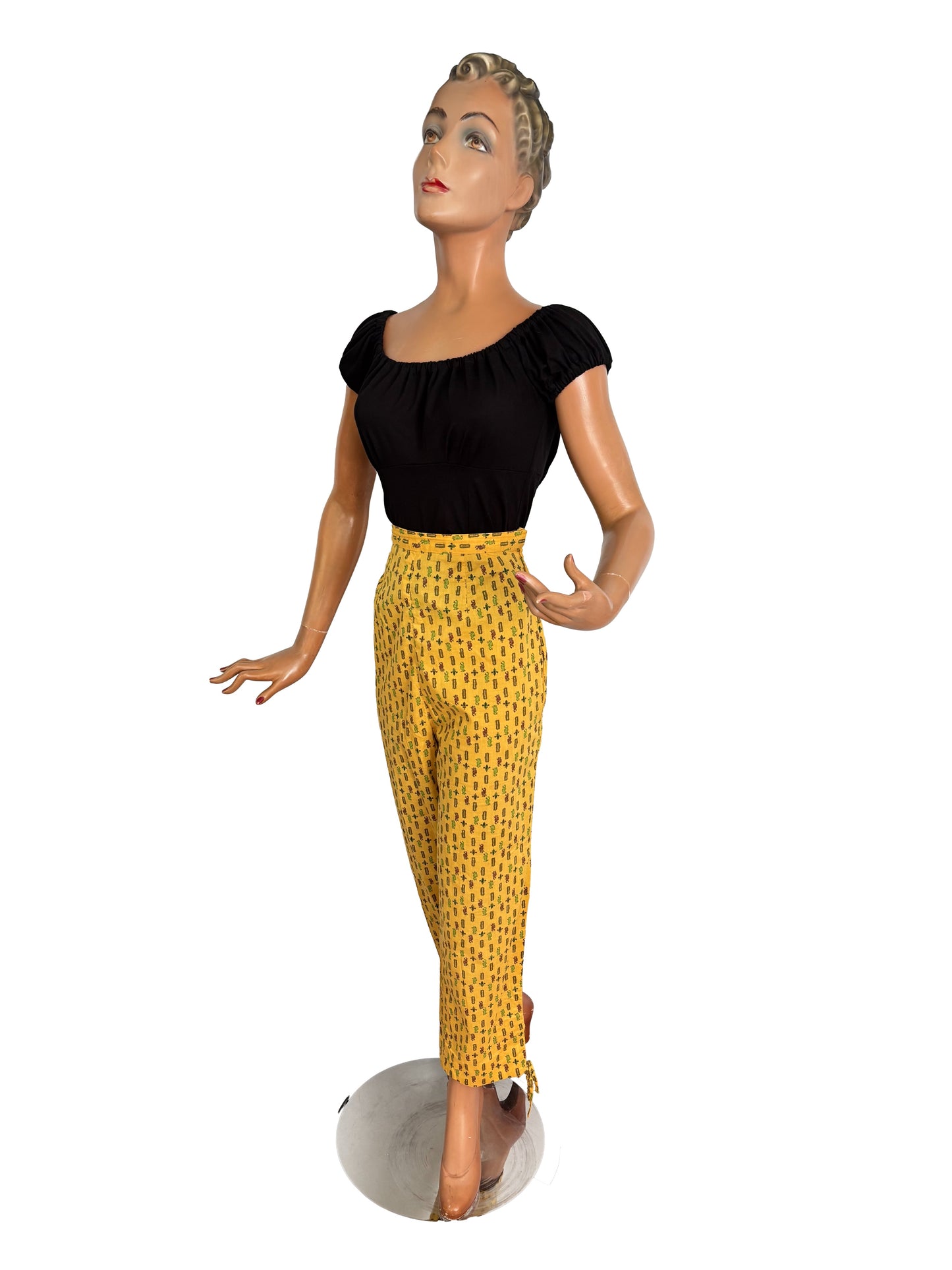 XS/S | 1950s Style Novelty Print Capri Pants