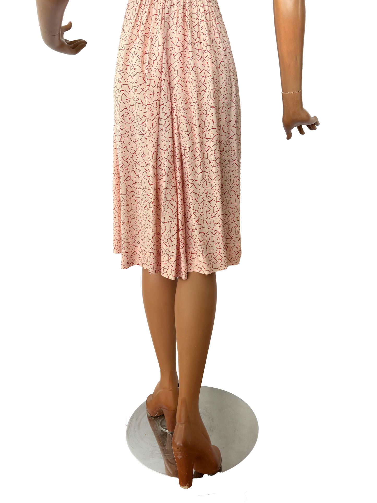 S | 1940s Geometrical Print Dress