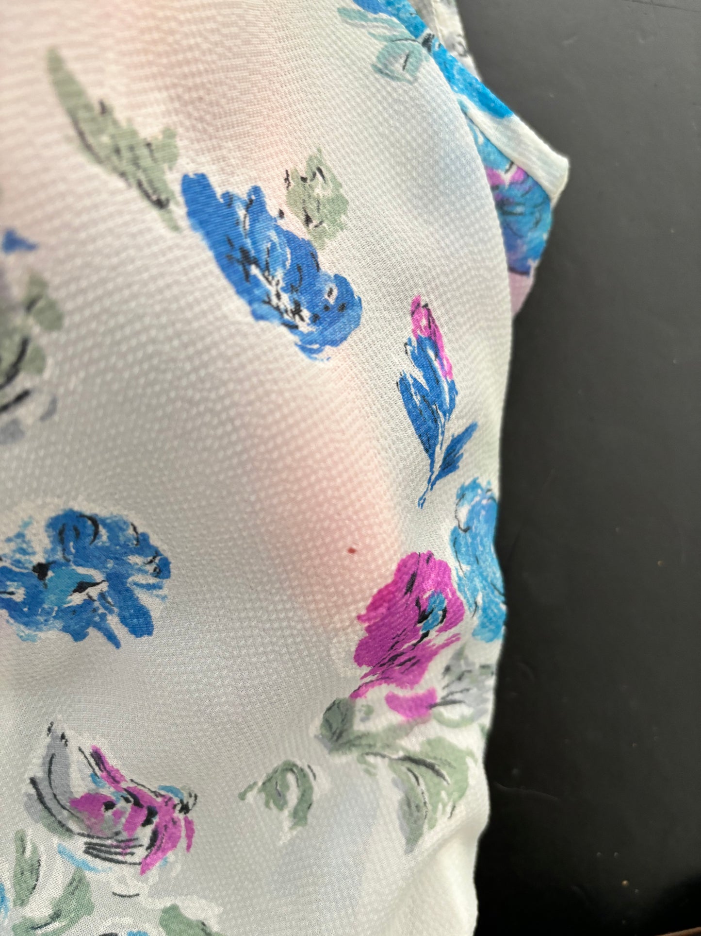 M | 1950s/60s Semi Sheer Flower Dress